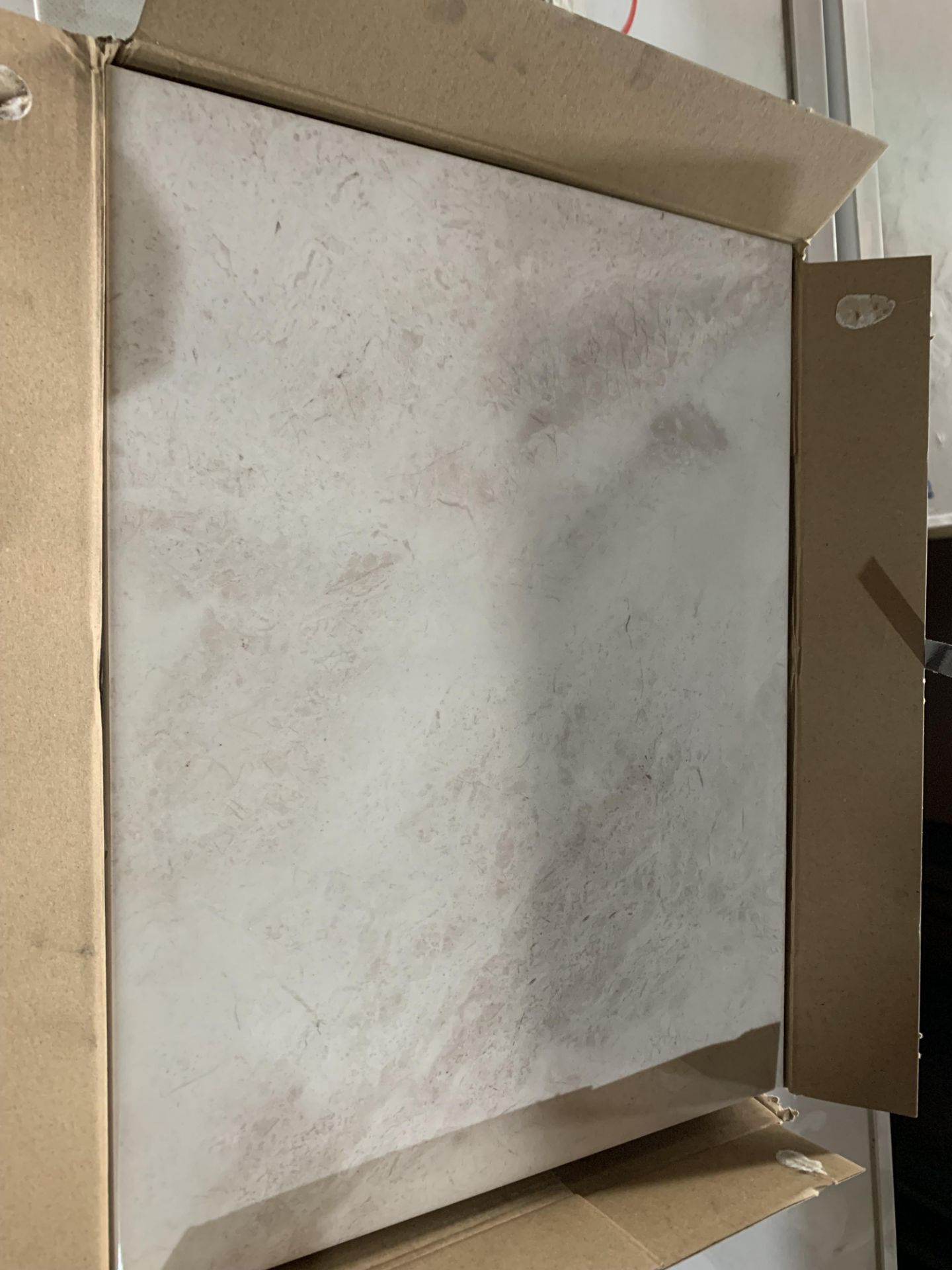 10 x PACKS OF Illusion White Marble Effect Glazed Ceramic Wall and Floor Tiles. Each pack contains