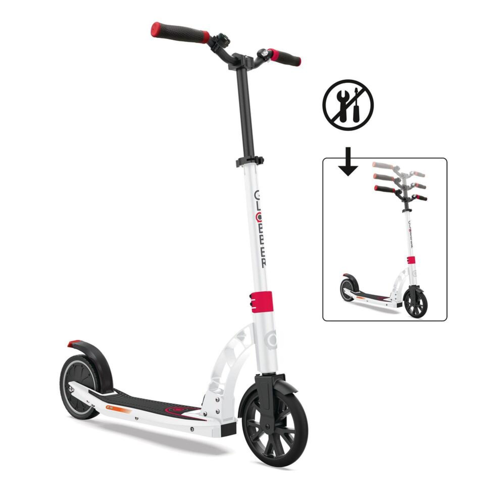 BRAND NEW BOXED GLOBBER ONE K E-MOTION 15 V3 - WHITE/RED ELECTRIC SCOOTER. RRP £349.99. ONE K E- - Image 2 of 2