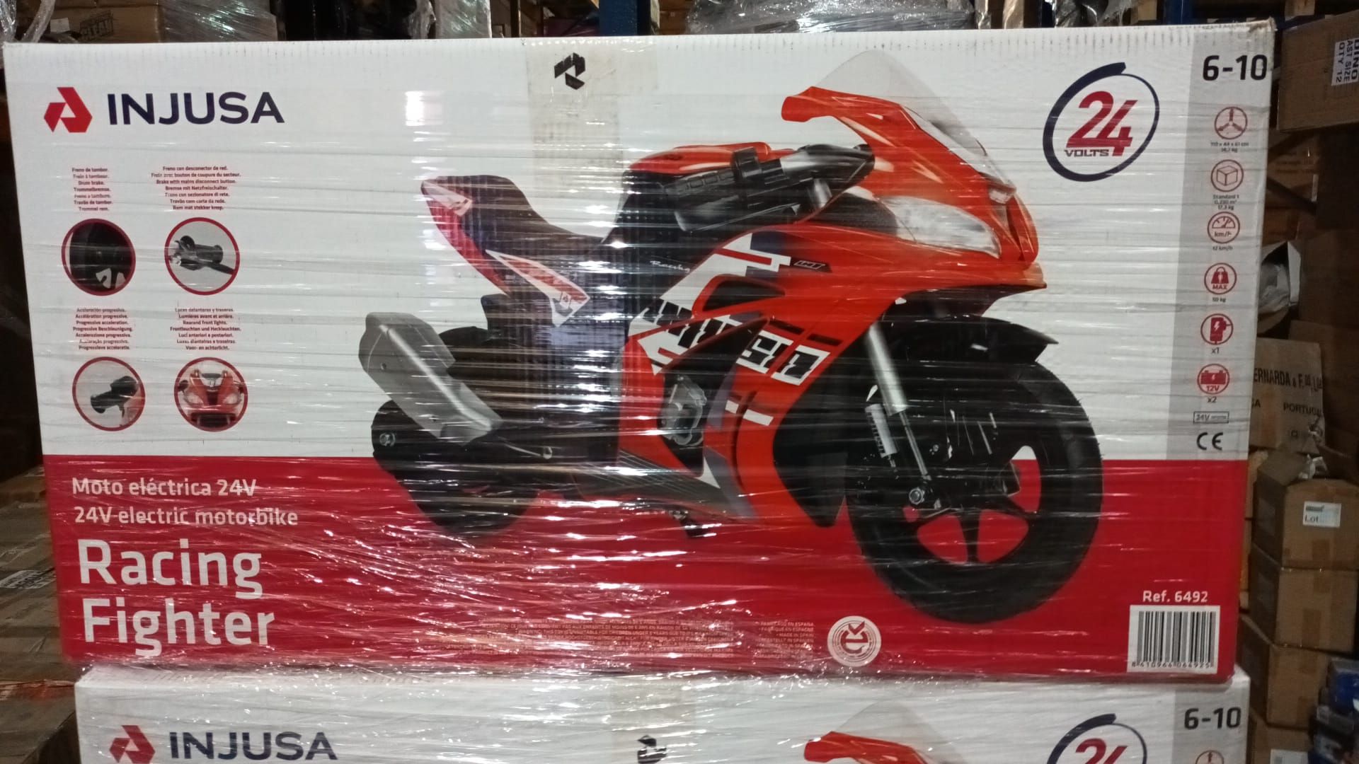 NEW BOXED INJUSA - Motorcycle Racing Fighter 24V with Drum Brake, Progressive Acceleration and