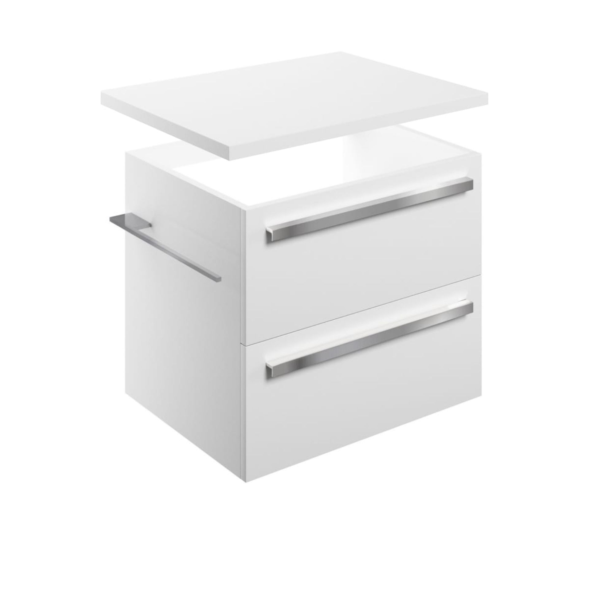 MFTFT0026 FURN 590 WALL BASIN UNIT 2 DRAWERS WHITE