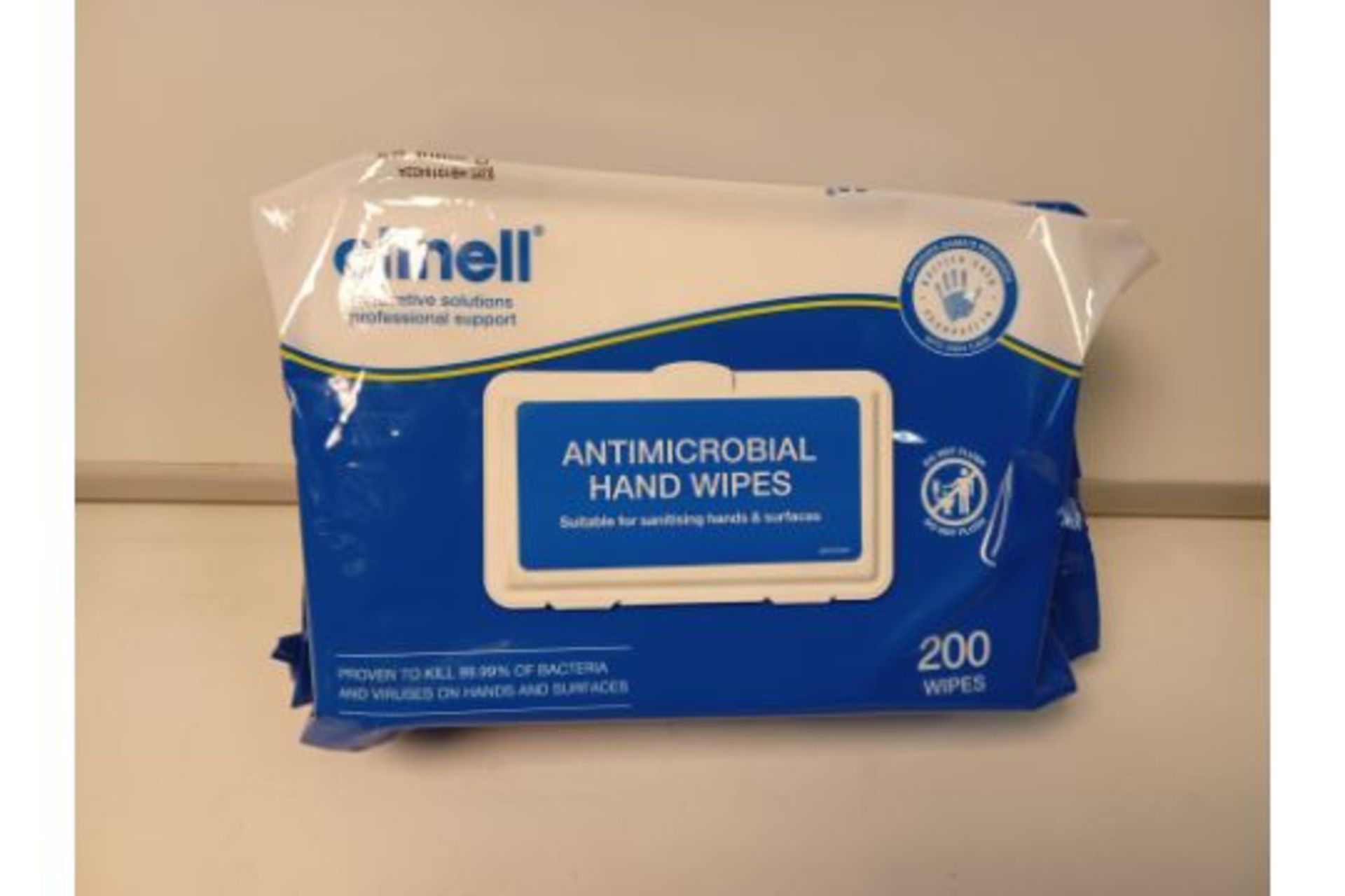 48 X BRAND NEW PACKS OF 200 CLINELL ANTIMICROBIAL HAND WIPES RRP £9 EACH 12