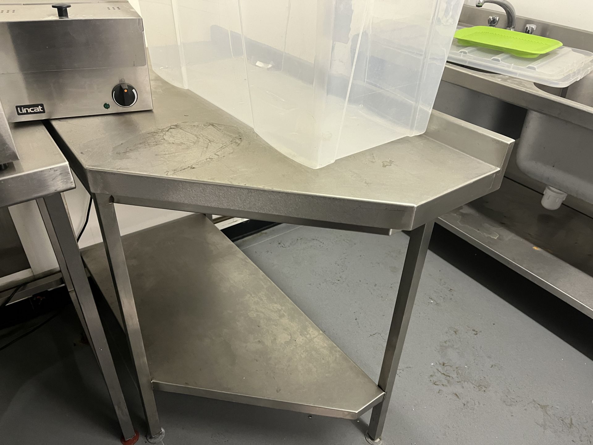 TWO SHELF COMMERCIAL STAINLESS STEEL KITCHEN TABLE UNIT