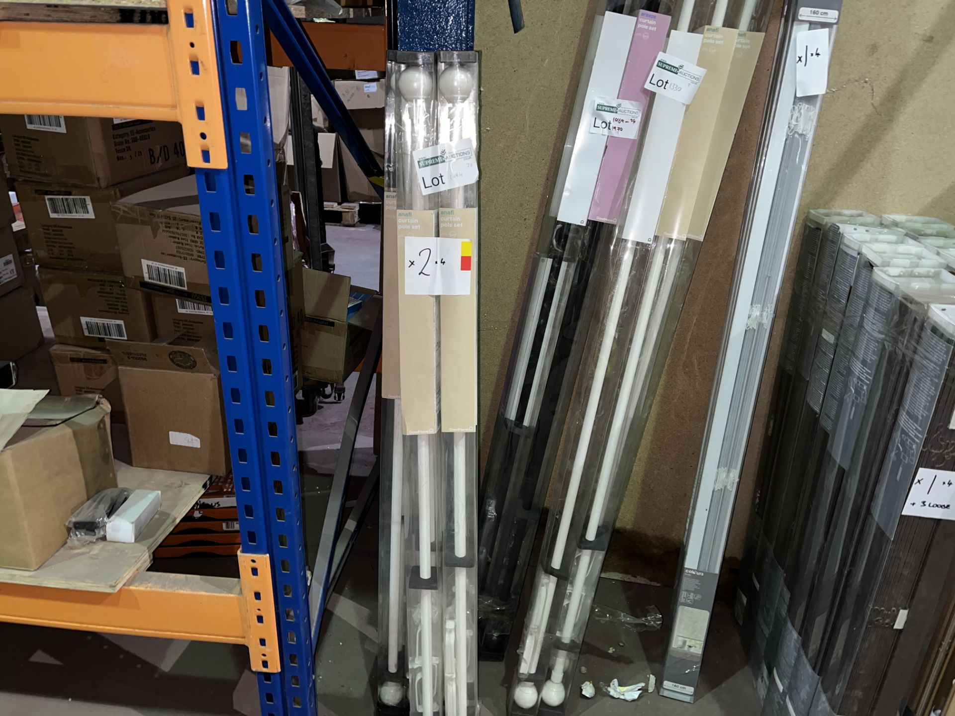 15 X BRAND NEW CURTAIN POLES IN VARIOUS STYLES AND SIZES INSL