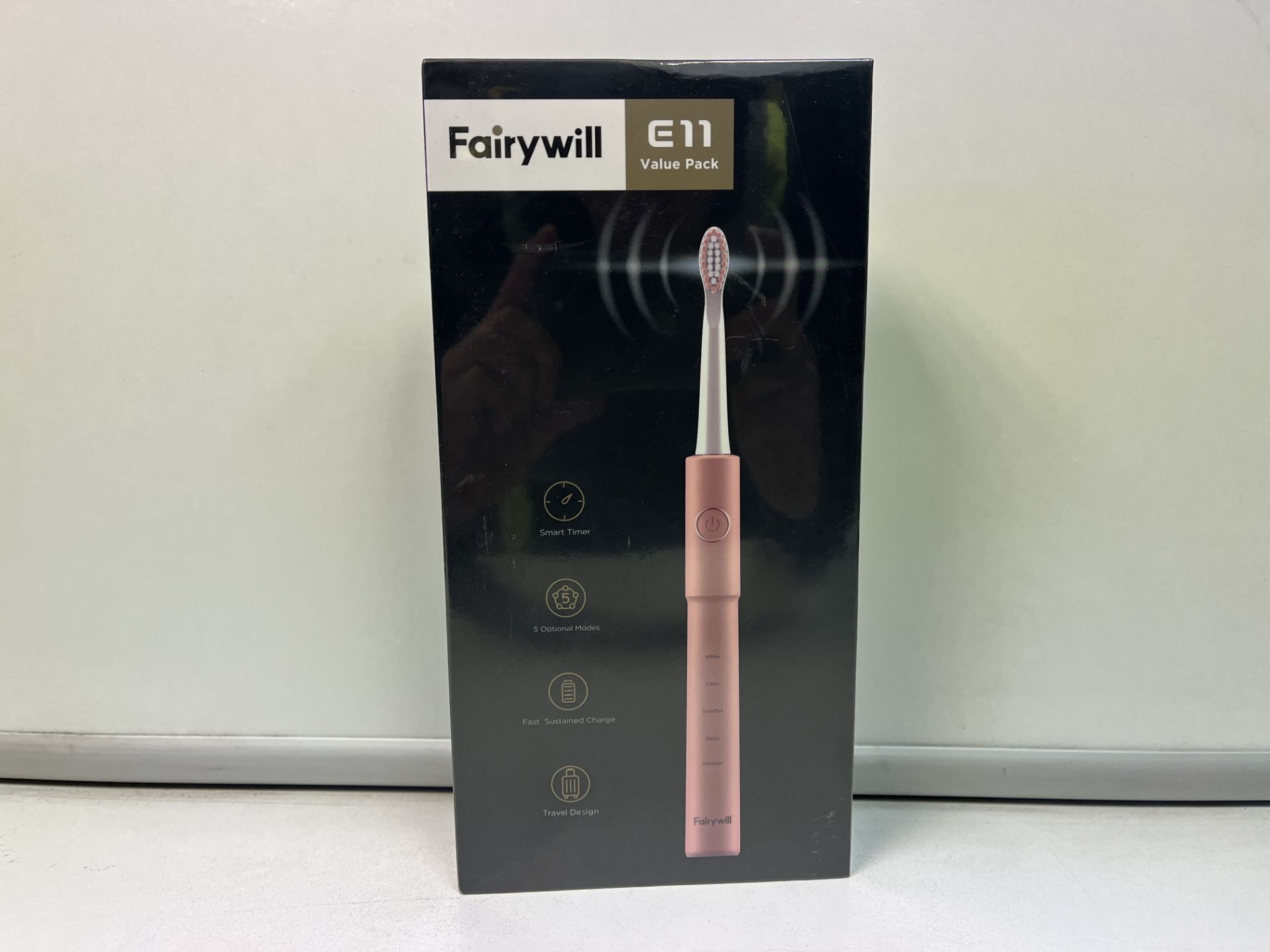 3 x BRAND NEW BOXED FAIRYWELL E11 VALUE PACK ELECTRIC TOOTH BRUSHES. SMART TIMER, 5 OPTIONAL
