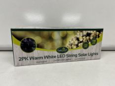 5 X BRAND NEW PACKS OF 2 GARDENKRAFT WARM WHITE LED STRING SOLAR LIGHTS R12