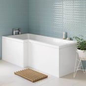 New (U77) 1700x850mm Left Hand L-Shaped Bath. Rrp £339.99.Constructed From High Quality Acrylic