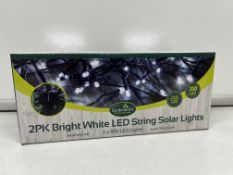 5 X BRAND NEW PACKS OF 2 GARDENKRAFT BRIGHT WHITE LED STRING SOLAR LIGHTS R12
