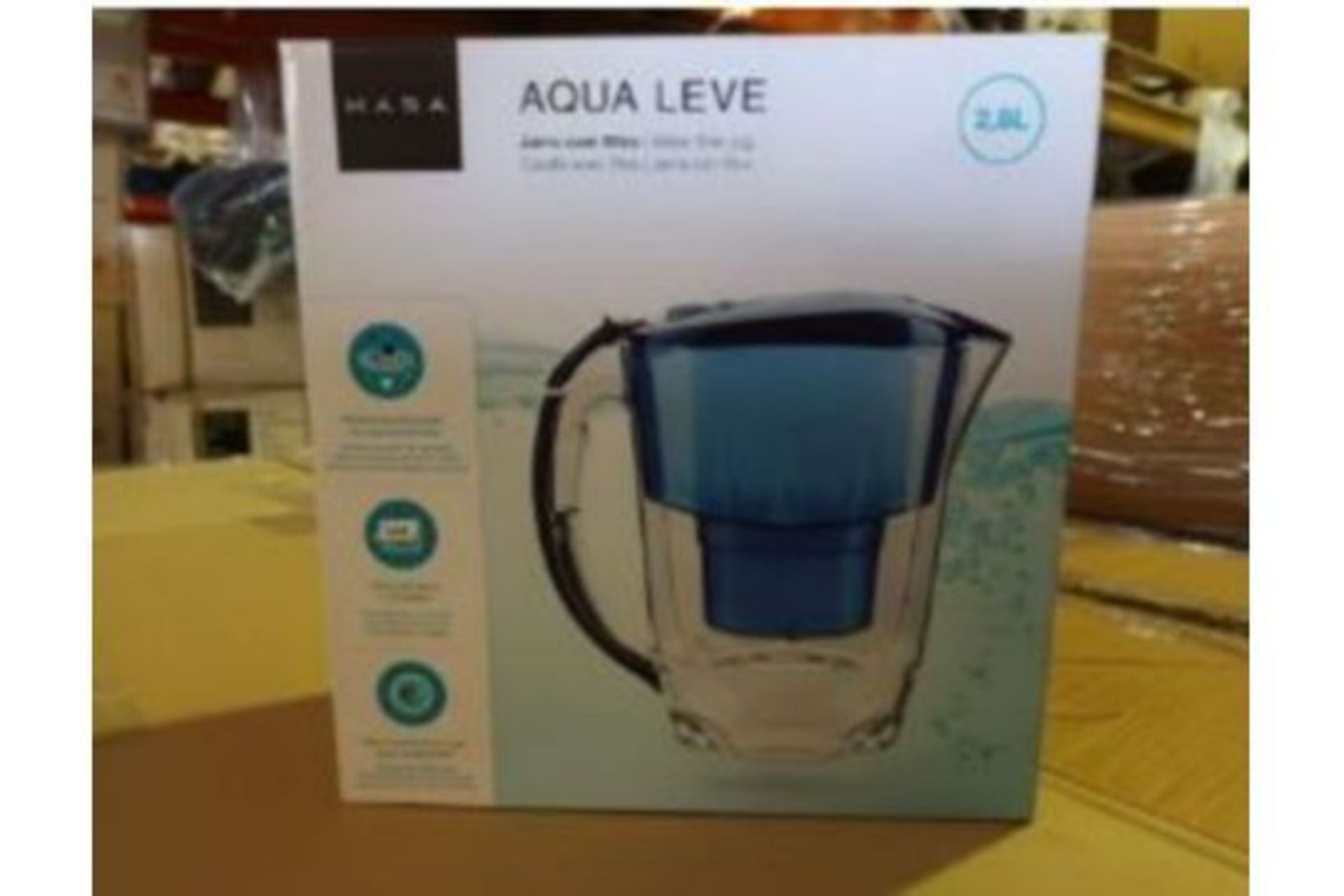 PALLET TO INCLUDE 36 x New Boxed Kasa Oria Aqua Leve 2.8L Water Filter Jugs. Each Includes 1 x