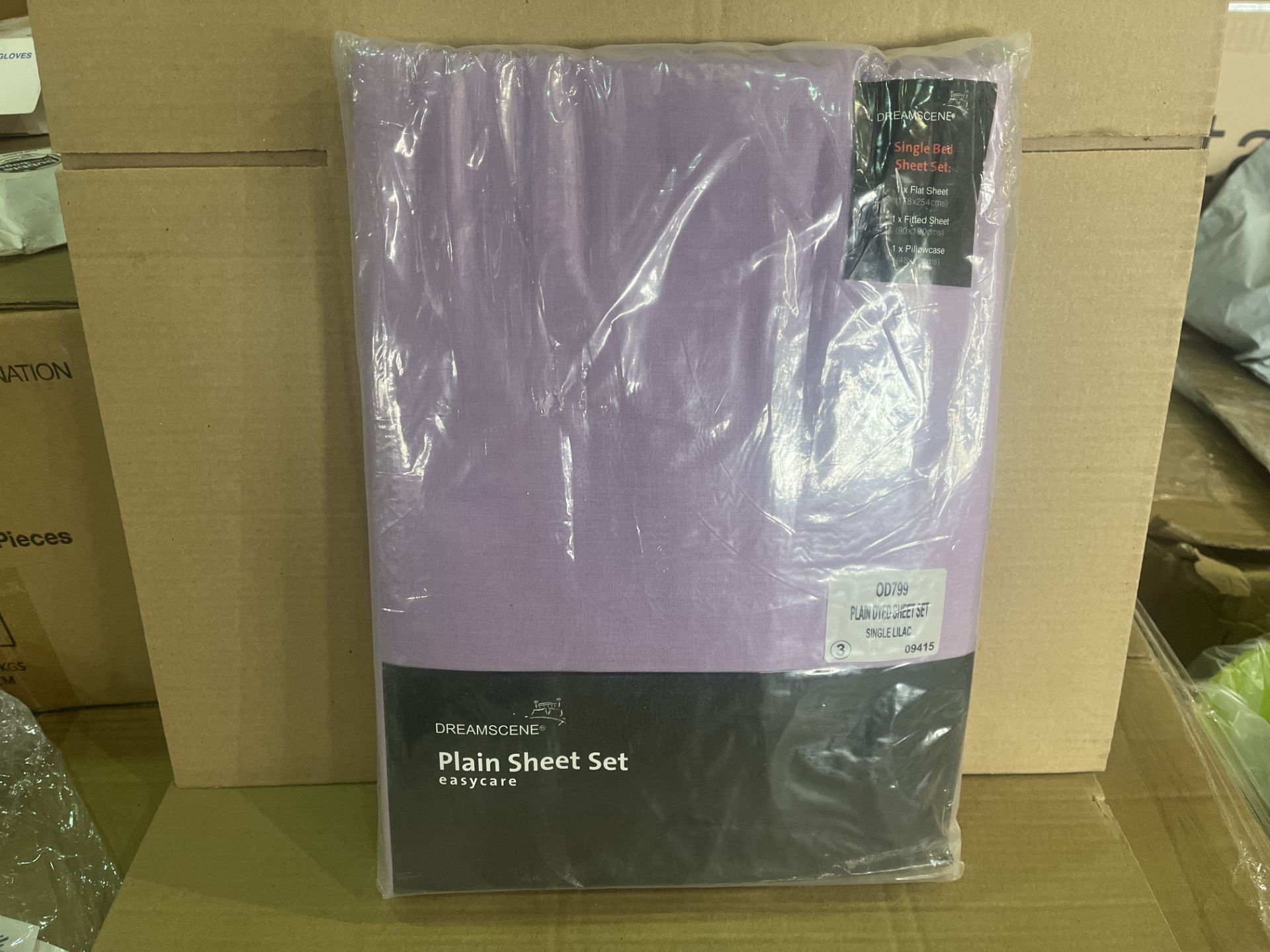 12 X BRAND NEW LILAC KING SIZE BEDDING SHEET SETS INCLUDING 1 X FITTED SHEET, 1 X FLAT SHEET AND 2 X