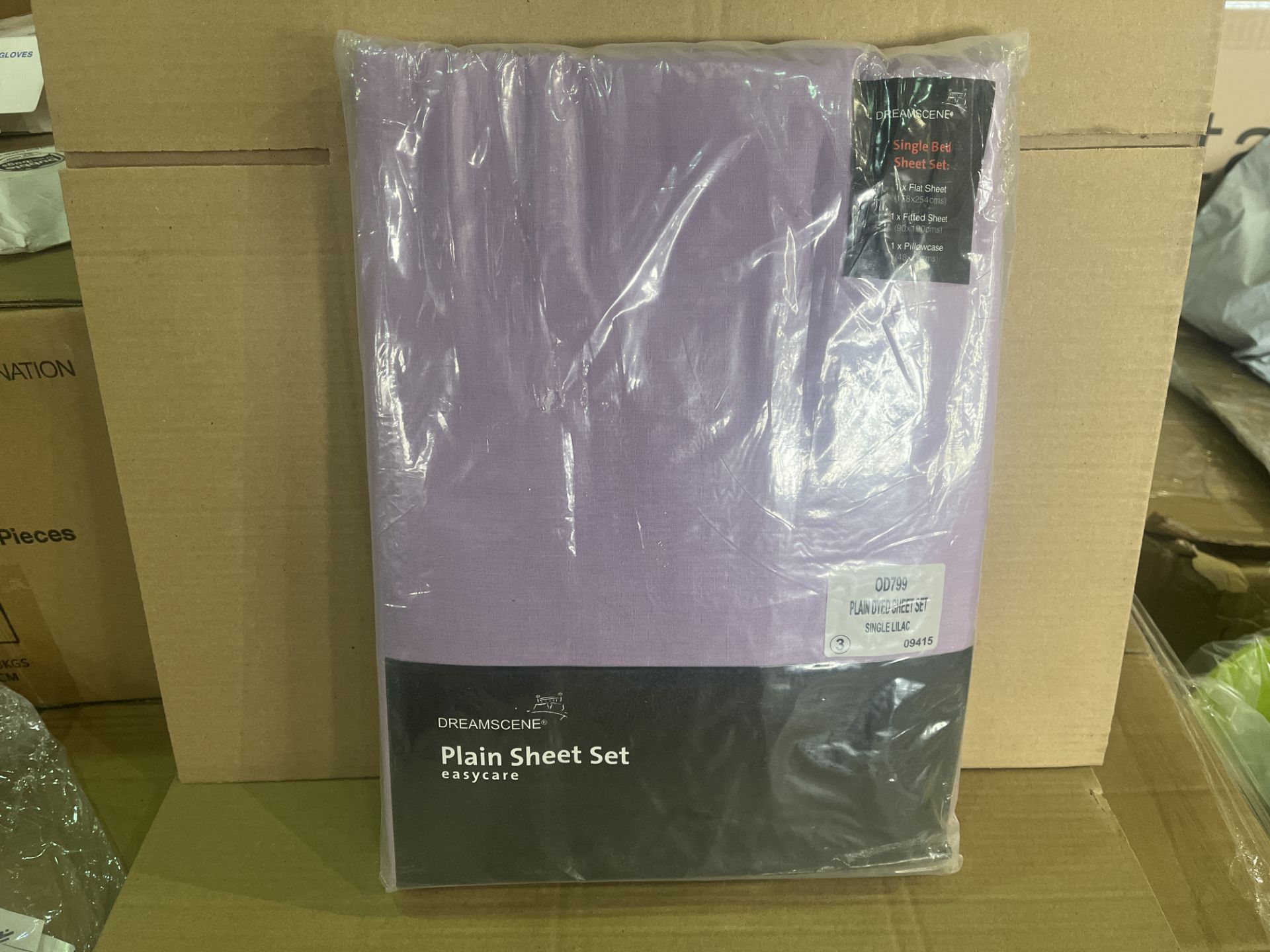 12 X BRAND NEW LILAC KING SIZE BEDDING SHEET SETS INCLUDING 1 X FITTED SHEET, 1 X FLAT SHEET AND 2 X