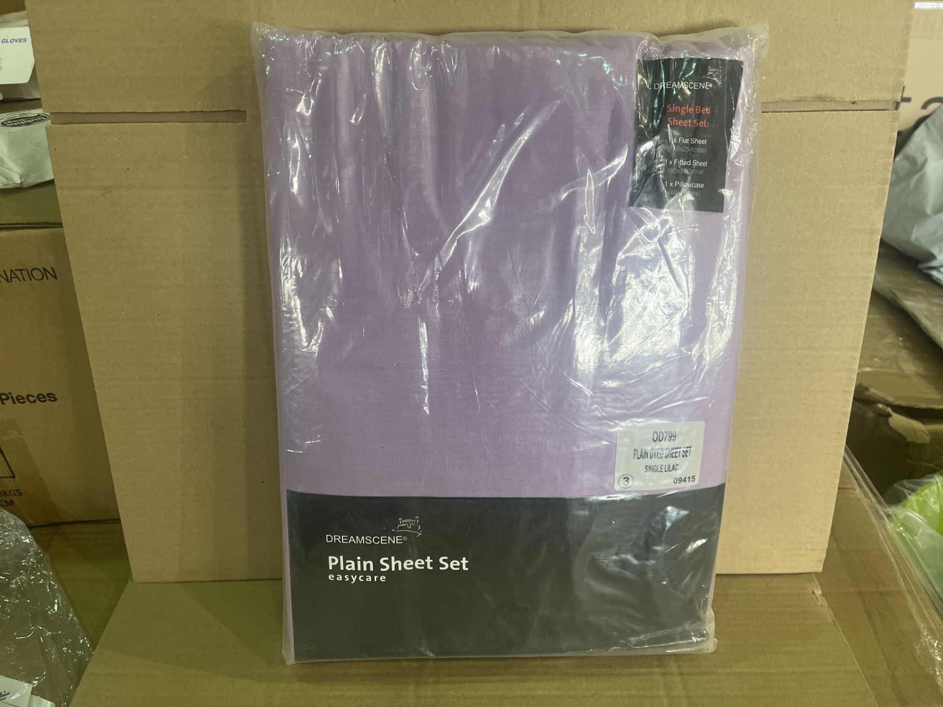 12 X BRAND NEW LILAC KING SIZE BEDDING SHEET SETS INCLUDING 1 X FITTED SHEET, 1 X FLAT SHEET AND 2 X