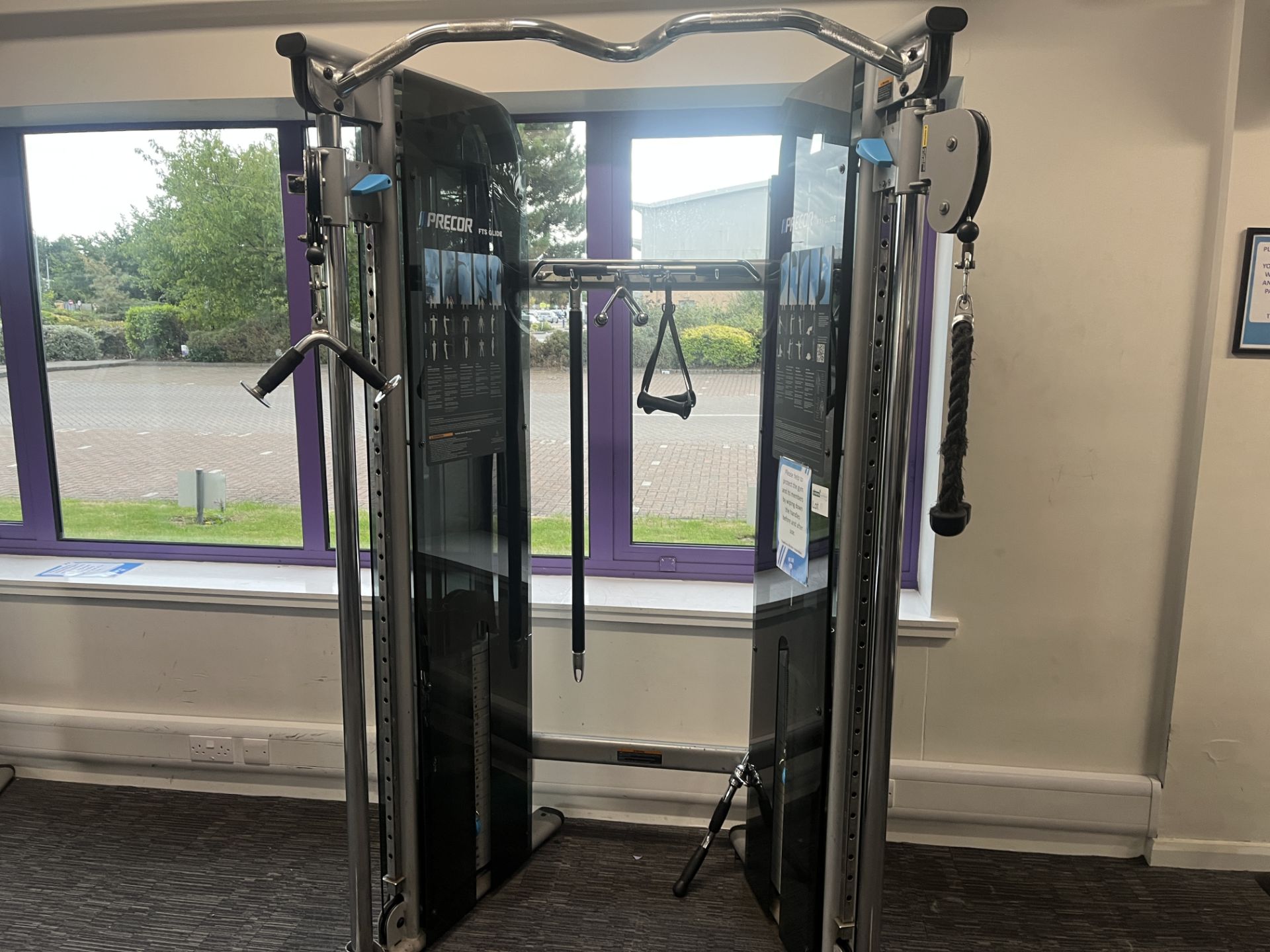 PRECOR FTS GLIDE FUNCTIONAL TRAINING SYSTEM & ATTACHMENTS AS PICTURED
