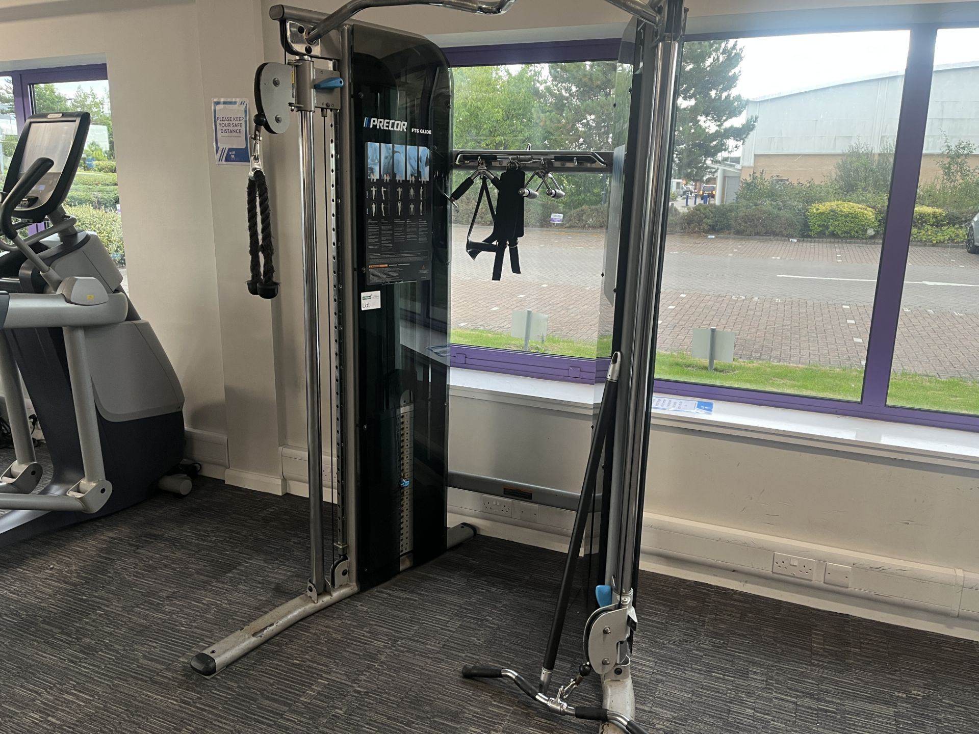 PRECOR FTS GLIDE FUNCTIONAL TRAINING SYSTEM & ATTACHMENTS AS PICTURED