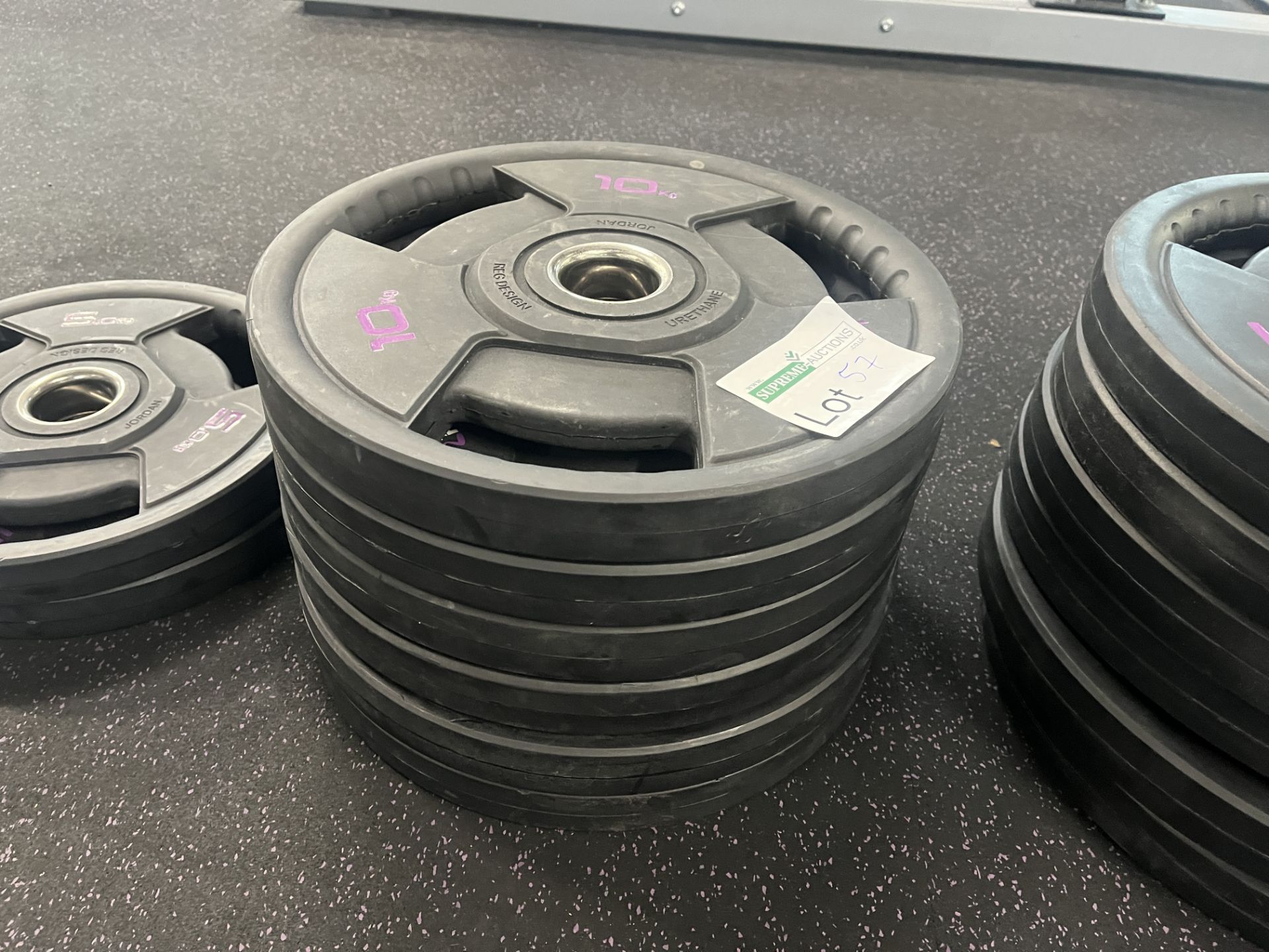 6 X JORDAN 10KG OLYMPIC WEIGHT PLATES