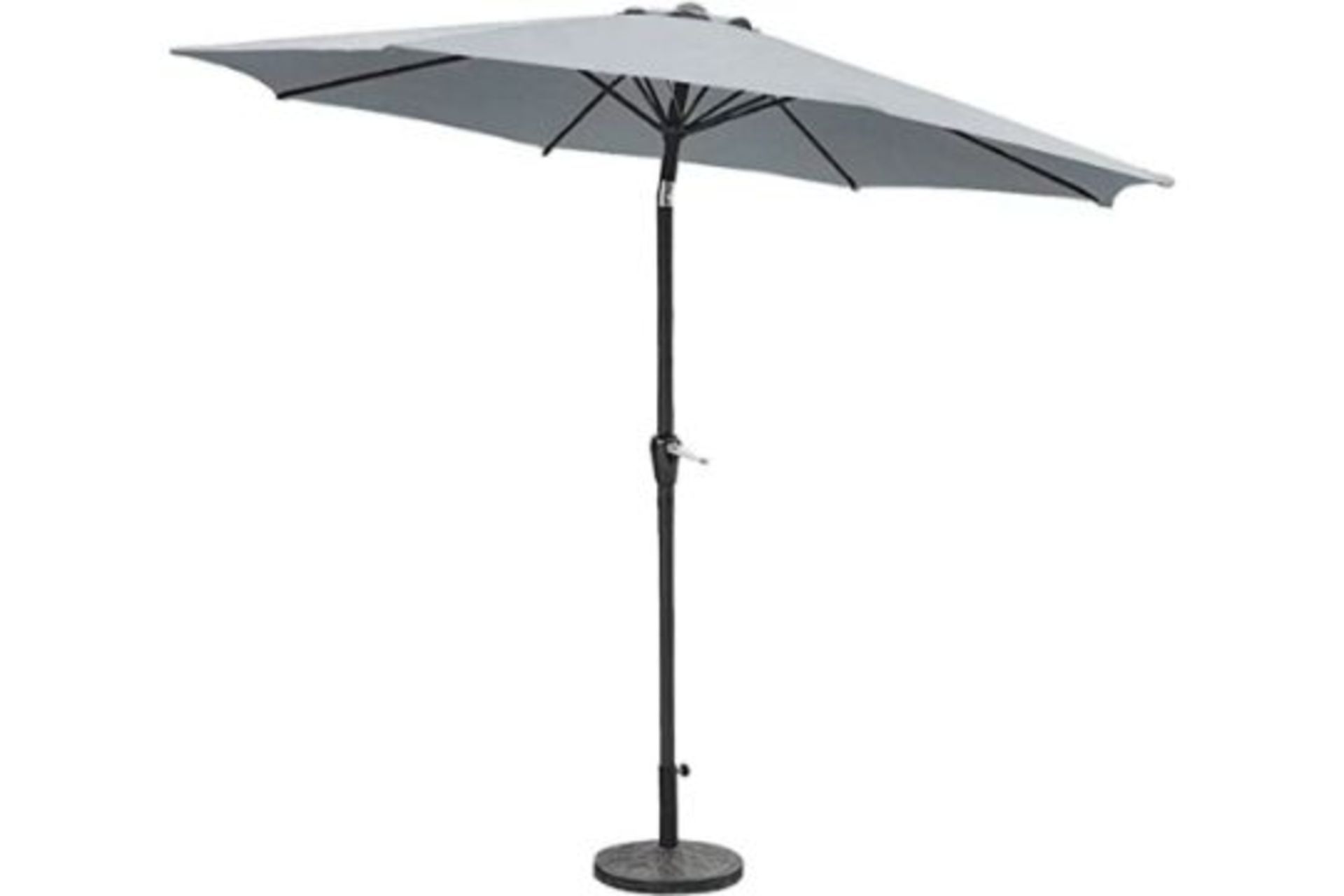 BRAND NEW GARDENKRAFT 2.5M LIGHT GREY PARASOL WITH CRANK AND TILT R6