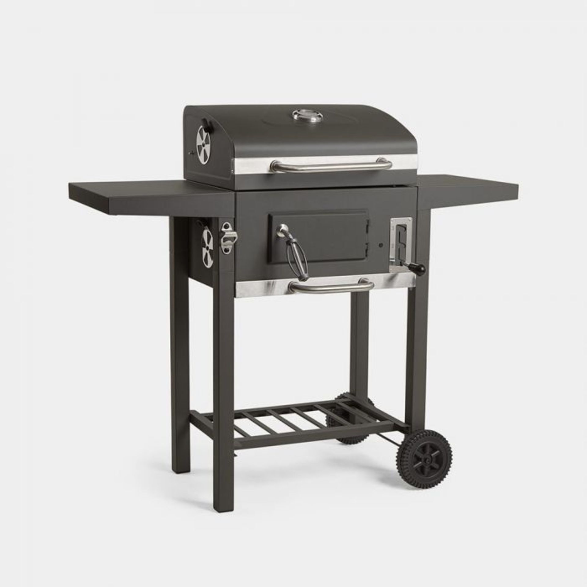 Compact Charcoal BBQ. Get summer started with a great value BBQ. Boasting a 45x32cm grill tray, it’s