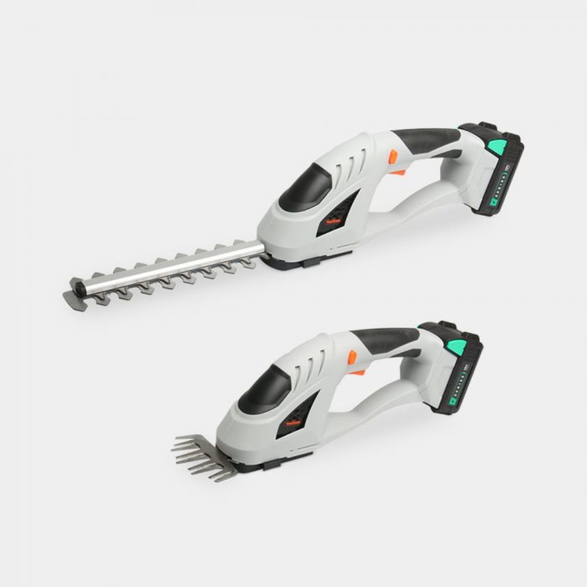 F-Series Cordless Grass and Hedge Trimmer. With two interchangeable blades, the 18cm Hedge Trimmer