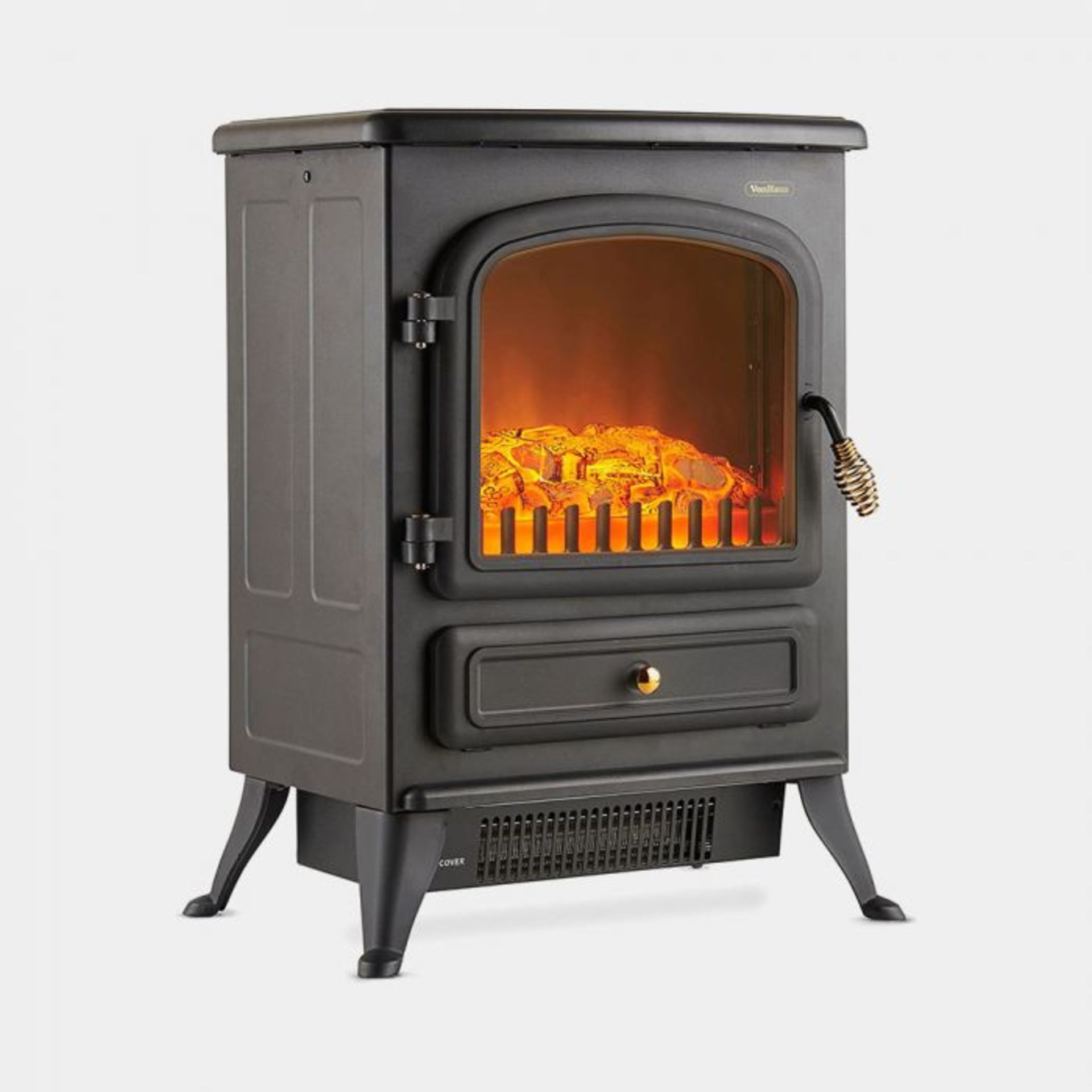 1850W Small Black Stove Heater. The stove heater heats rooms up to 53m² and benefits from 2 heat