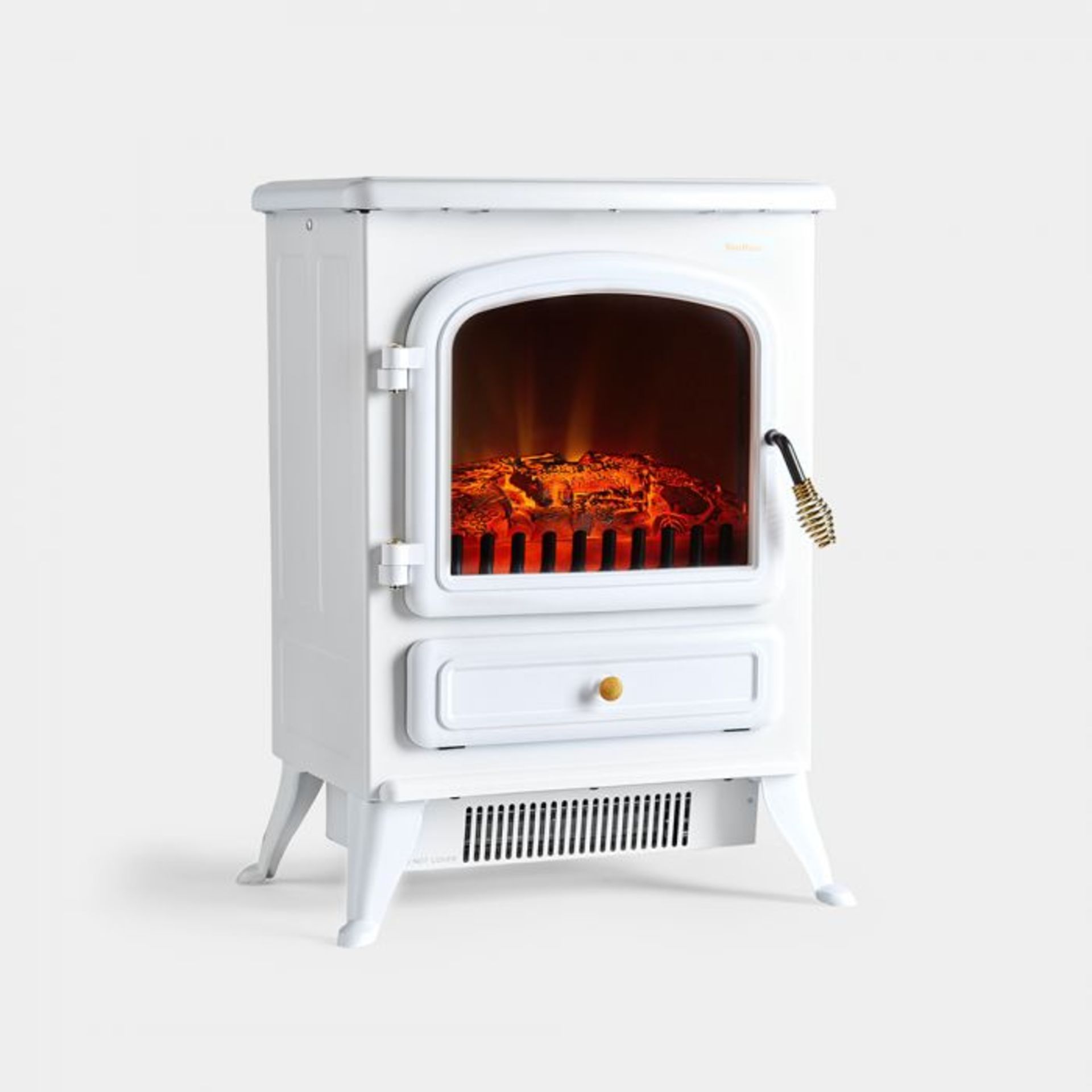 1850W Portable White Stove Heater. he stove heater heats rooms up to 53m² and benefits from 2 heat