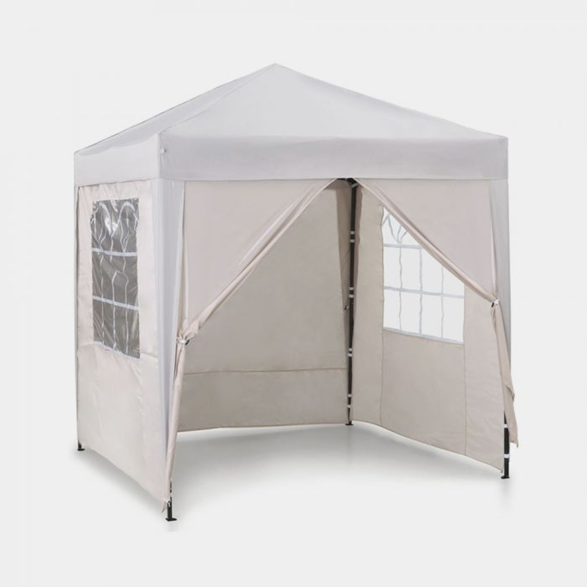 Ivory Pop-Up Gazebo Set 2 x 2m. This easy-assemble pop up gazebo includes a carry case for storage