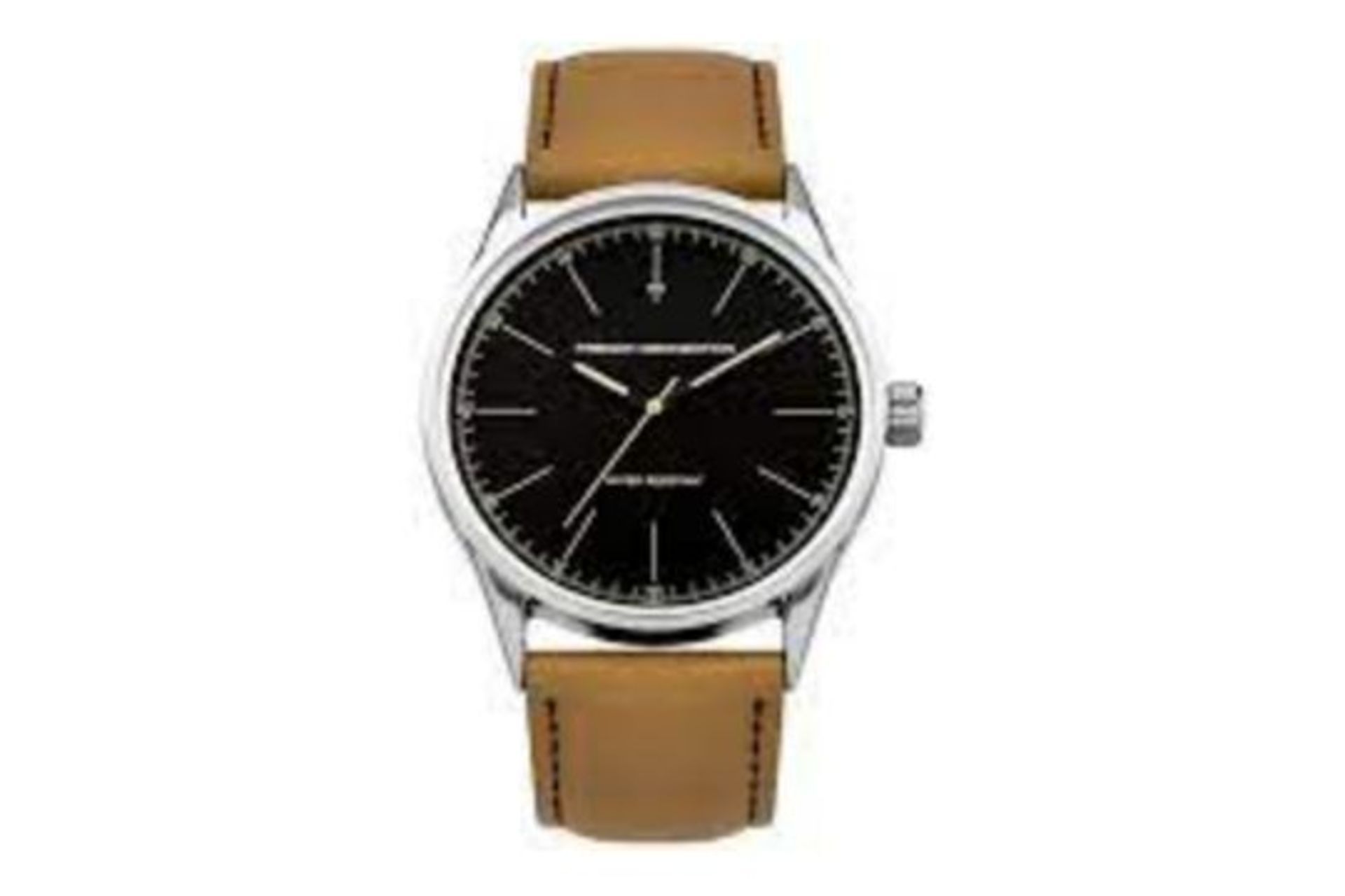 BRAND NEW FCUK TAN STRAP BLACK DIAL FASHION WATCH RRP £90