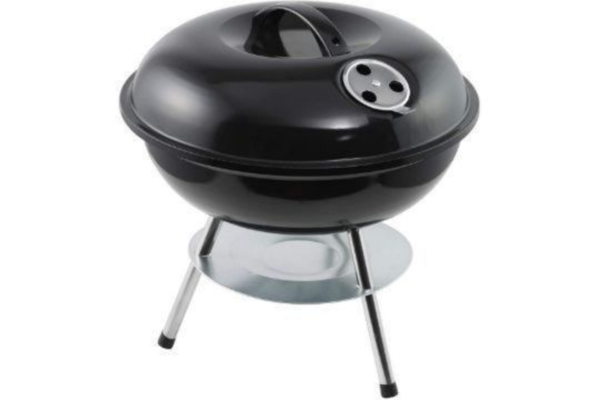 2 X BRAND NEW AIRBIN PORTABLE CHARCOAL 18 INCH ROUND BBQ GRILL WITH WHEELS BLACK RRP £95 EACH