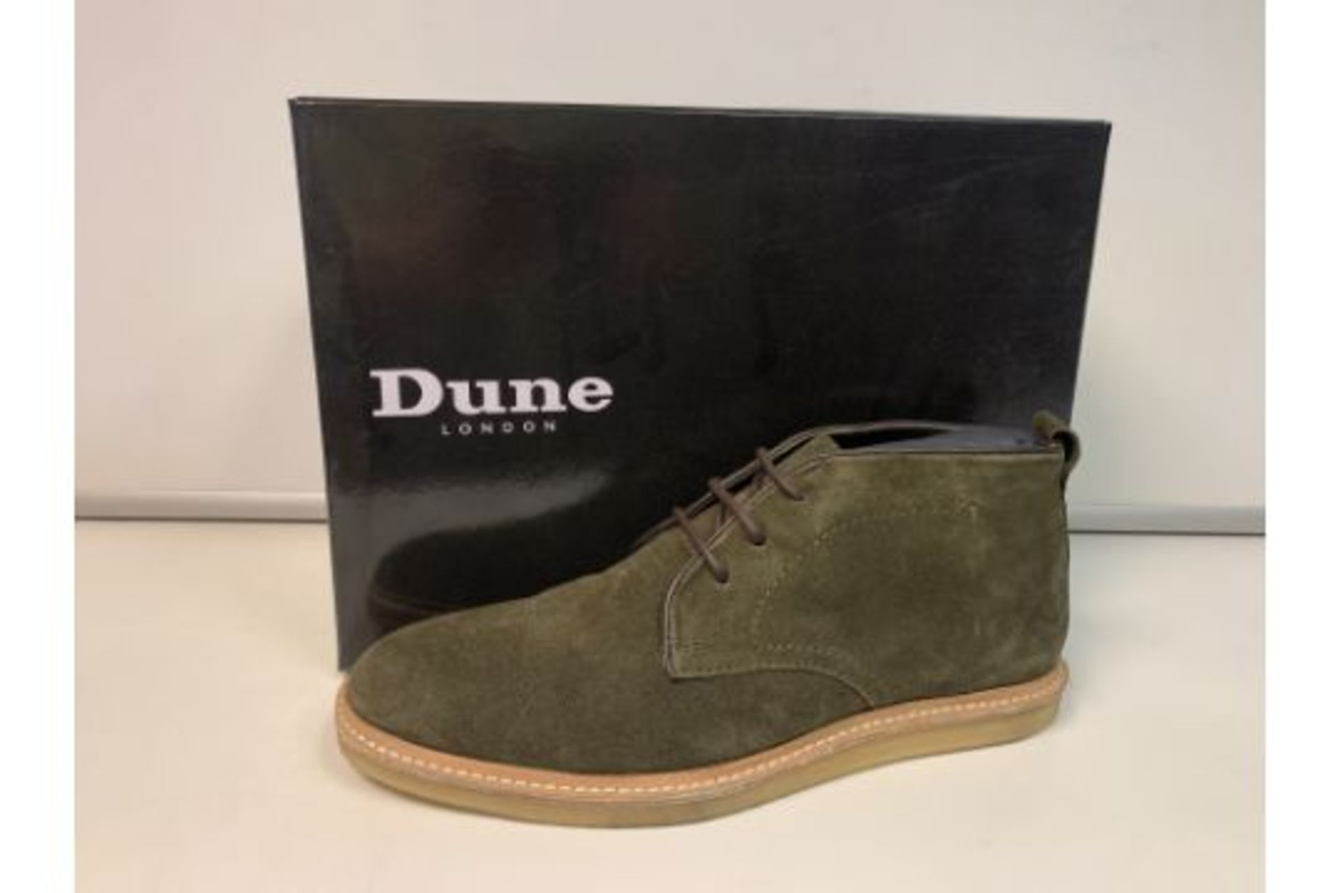 BRAND NEW DUNE LONDON KHAKI SUEDE CHUKKA BOOTS SIZE 10 RRP £129 - PCK