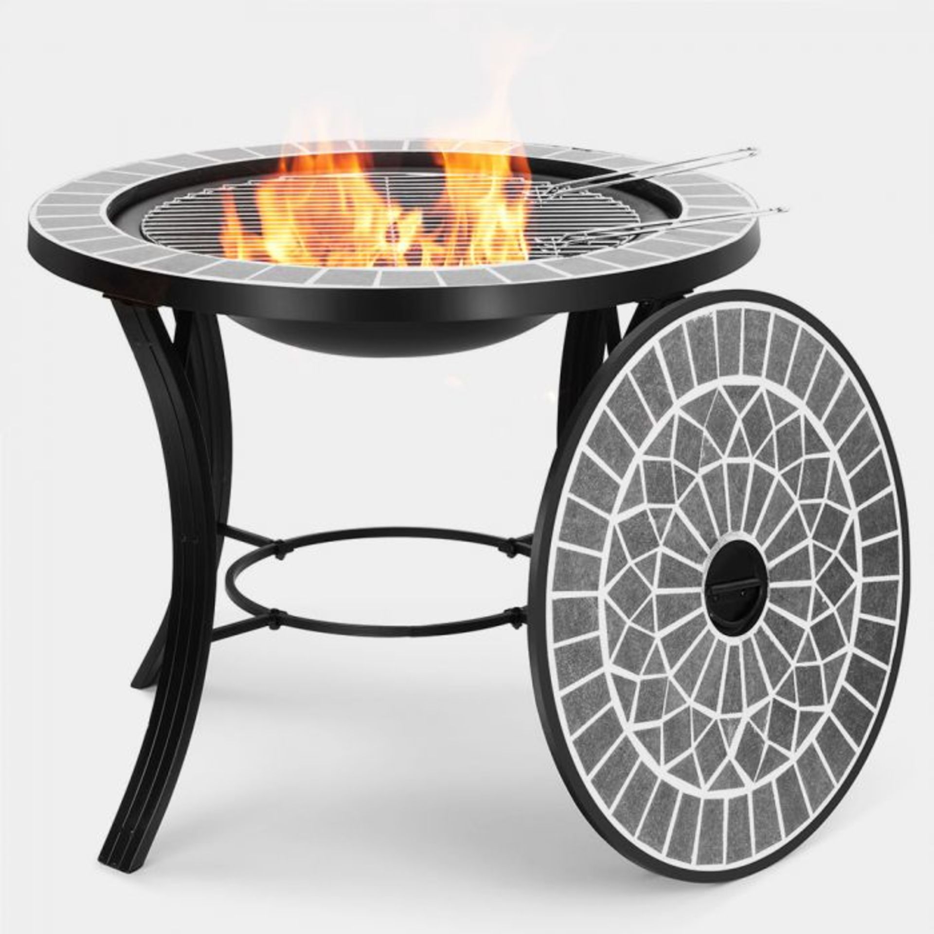 BRAND NEW Dark Grey Mosaic Fire Pit, Bring traditional, rustic style to your space, as well as