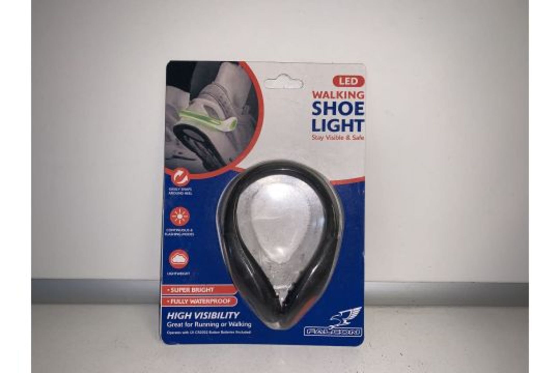 72 X NEW PACKAGED FALCON LED WALKING SHOE LIGHTS. STAY VISABLE & SAFE. RRP £9.99 EACH (ROW11)
