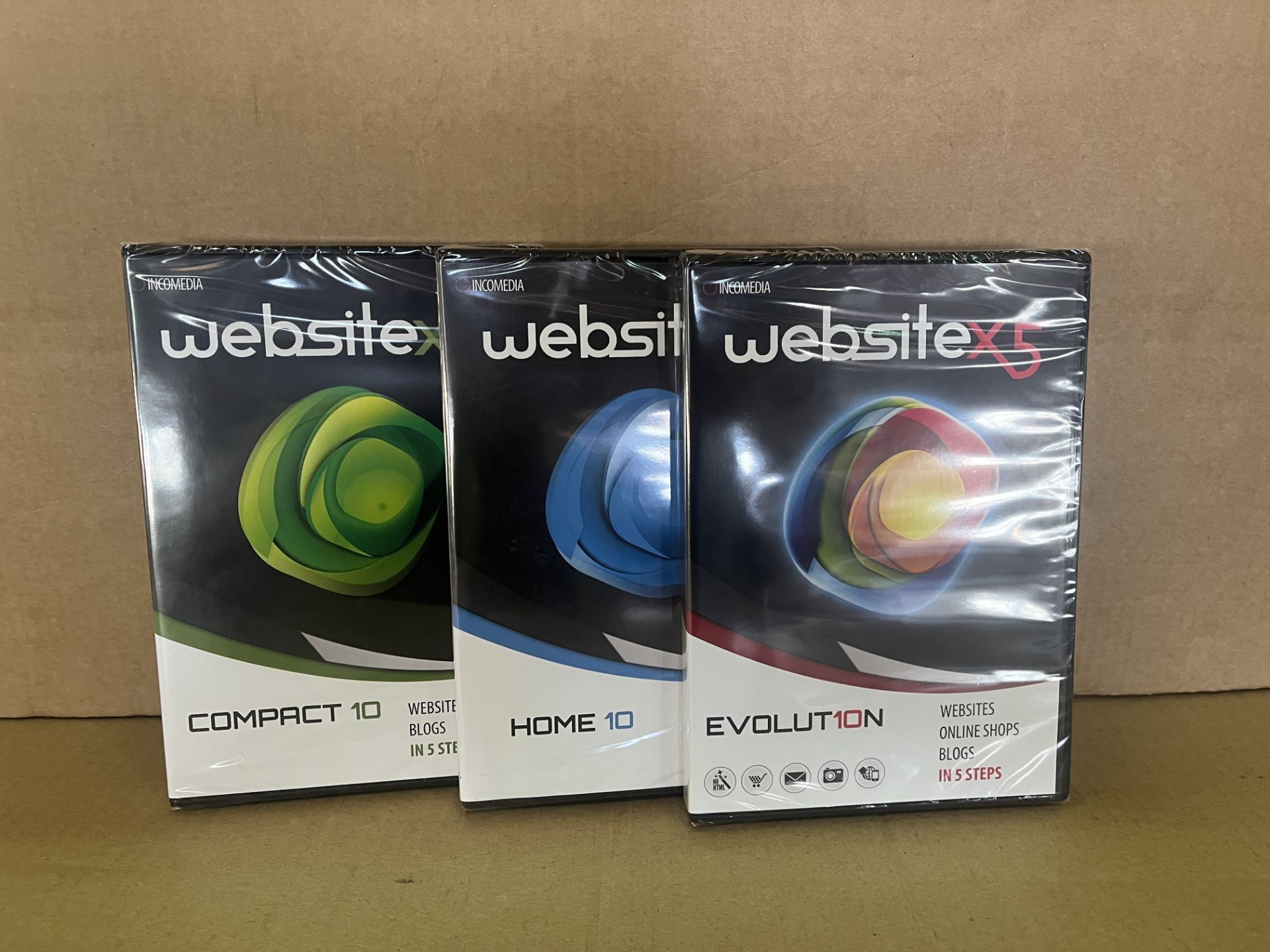 50 X BRAND ENW ASSORTED INCOMEDIA WEBSITEX5 WEBSITE IN 5 STEPS (HOME, EVOLUTION,COMPACT) R15