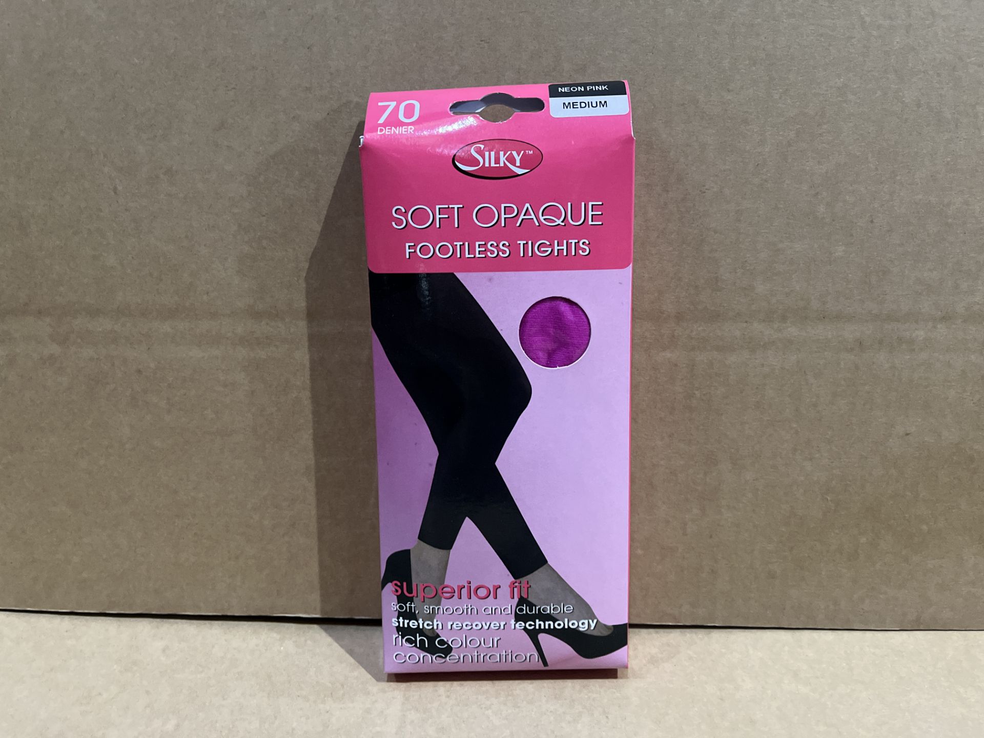 120 X BRAND NEW SILKY SOFT OPAQUE FOOTLESS TIGHTS 70 DENIER NEON PINK R9