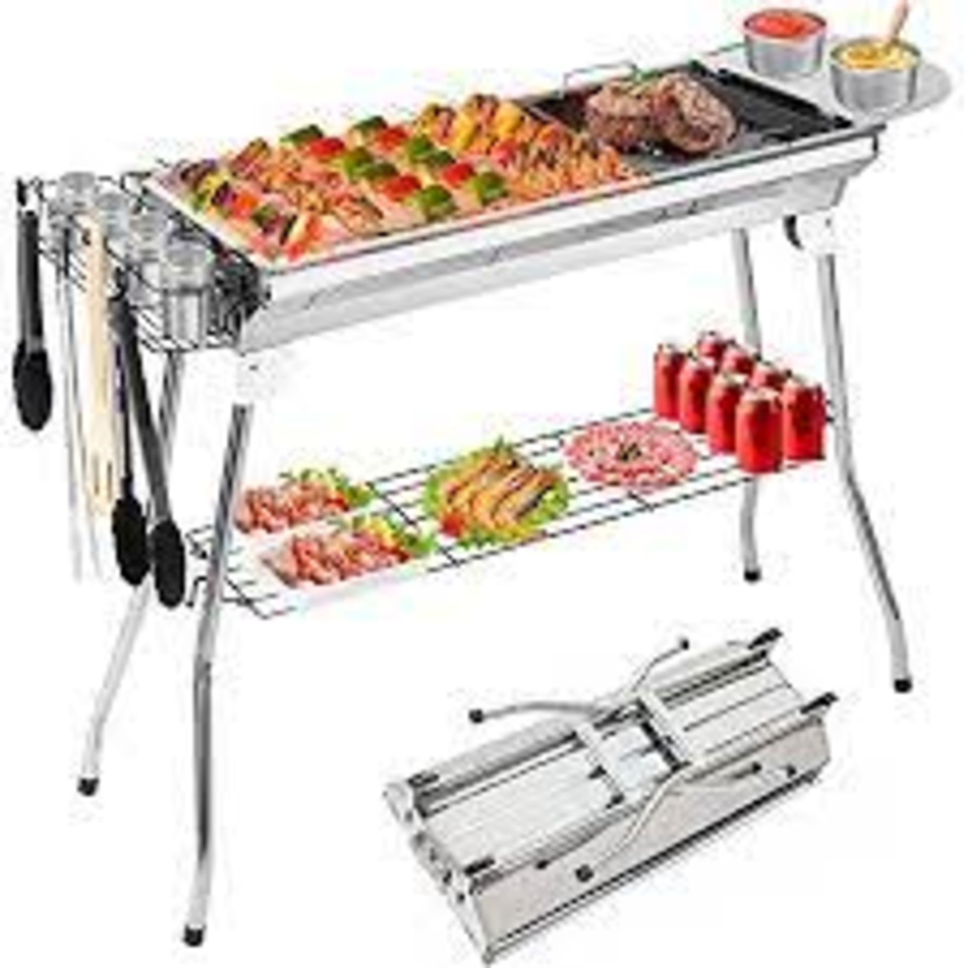 PALLET TO INCLUDE 10 X BRAND NEW LARGE BBQ GRILL WITH UNDER STORAGE SHELF RRP £220
