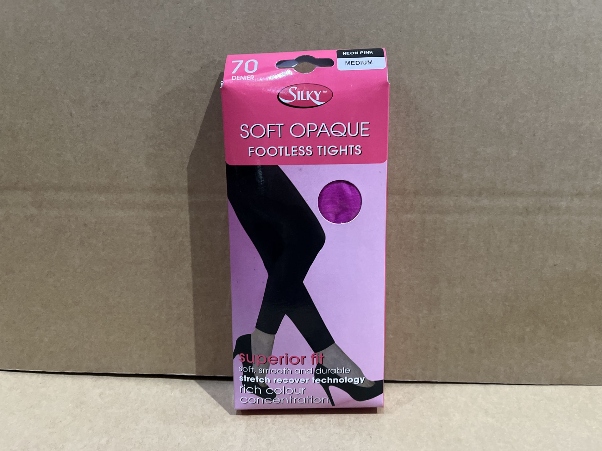 120 X BRAND NEW SILKY SOFT OPAQUE FOOTLESS TIGHTS 70 DENIER NEON PINK R9