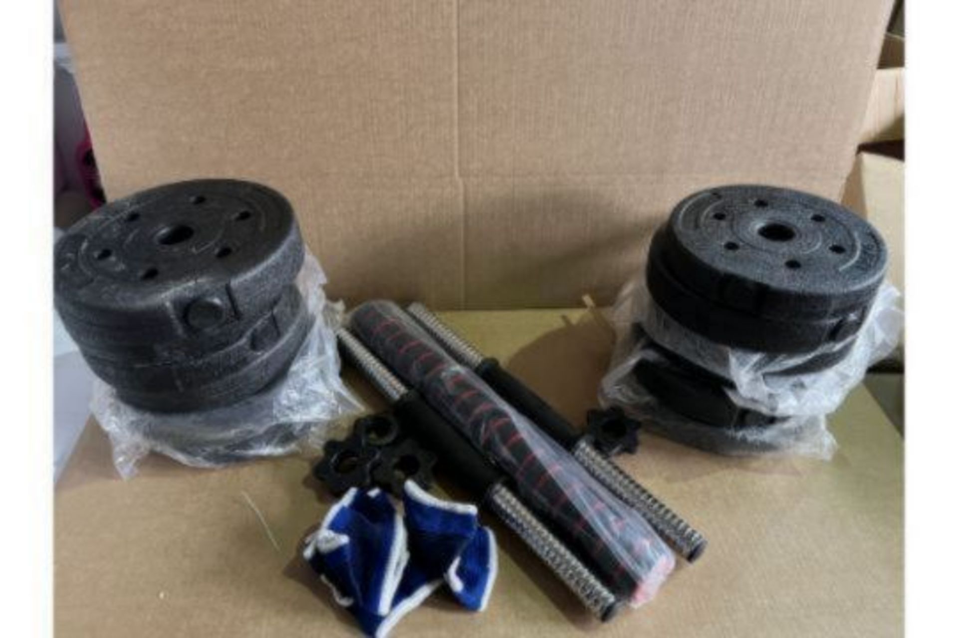 4 X BRAND NEW 20KG BARREL DUMBELL SETS R10