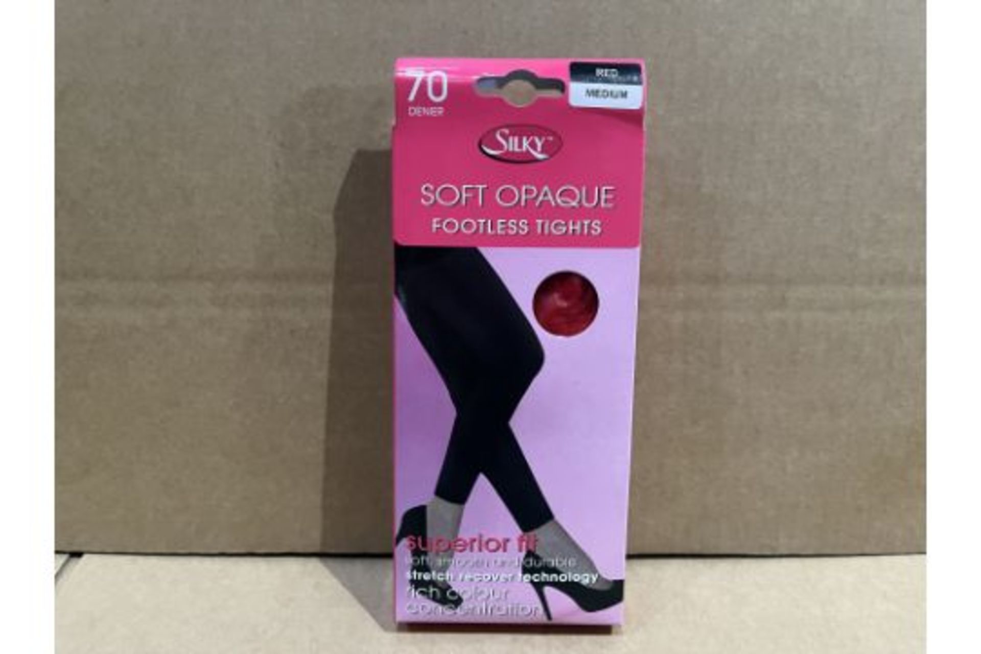 120 X BRAND NEW SILKY SOFT OPAQUE FOOTLESS TIGHTS 70 DENIER RED R9