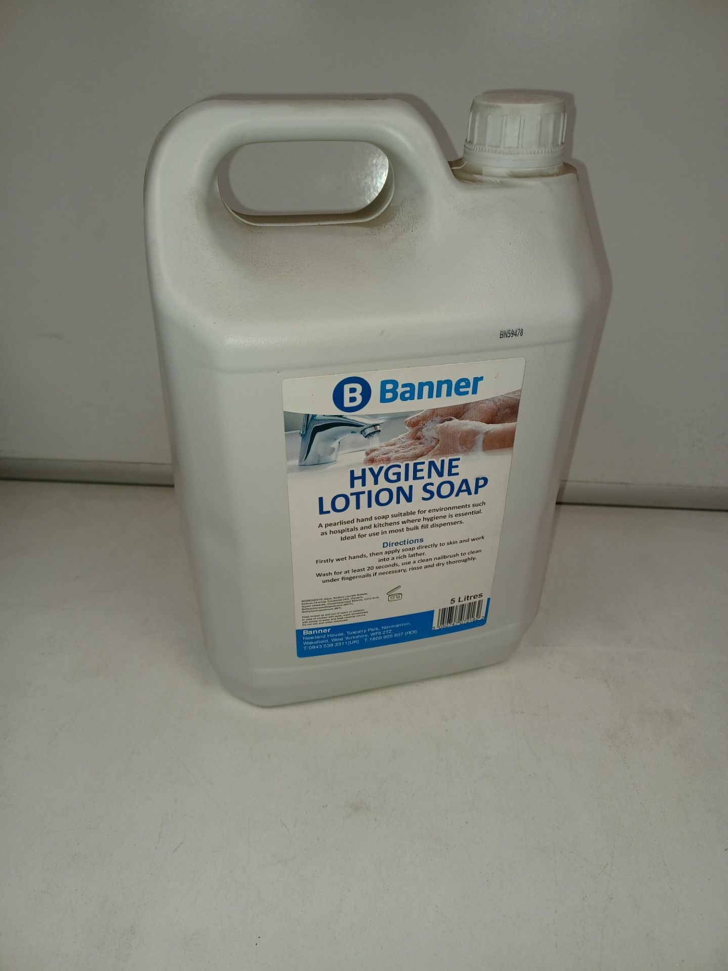 PALLET TO CONTAIN 96 X NEW SEALED 5L TUBS OF BANNER HYGIENE LOTION SOAP. HAND SOAP SUITABLE FOR