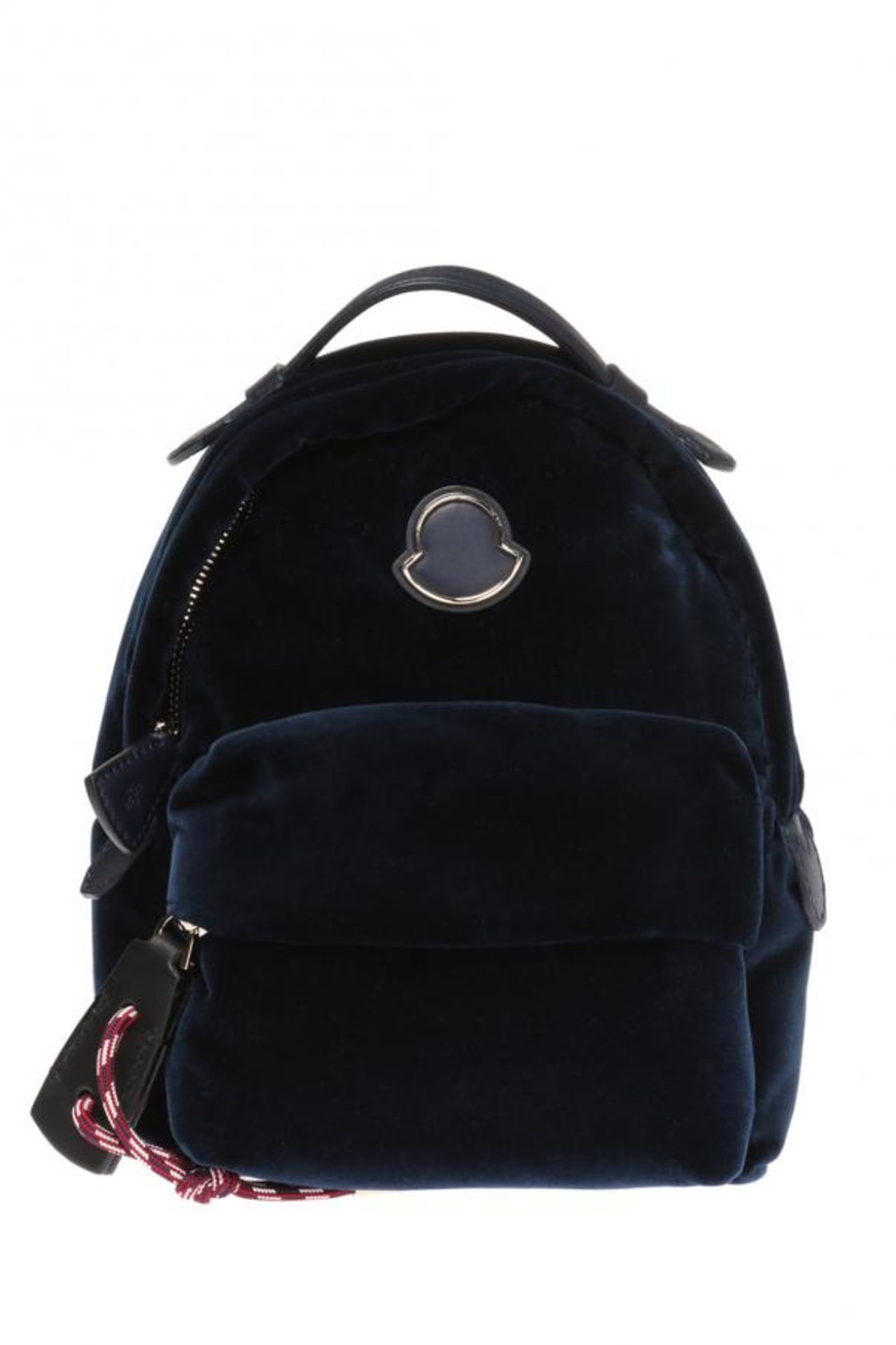 MONCLER 'JUNIPER' BACKPACK WITH DETACHABLE STRAPS. RRP £745.00 Navy velvet 'Juniper' backpack from