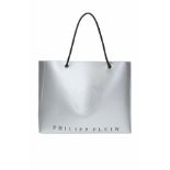 PHILIPP PLEIN. BRANDED SHOPPER BAG. Grey shopper bag from Philipp Plein. Made of calf leather.
