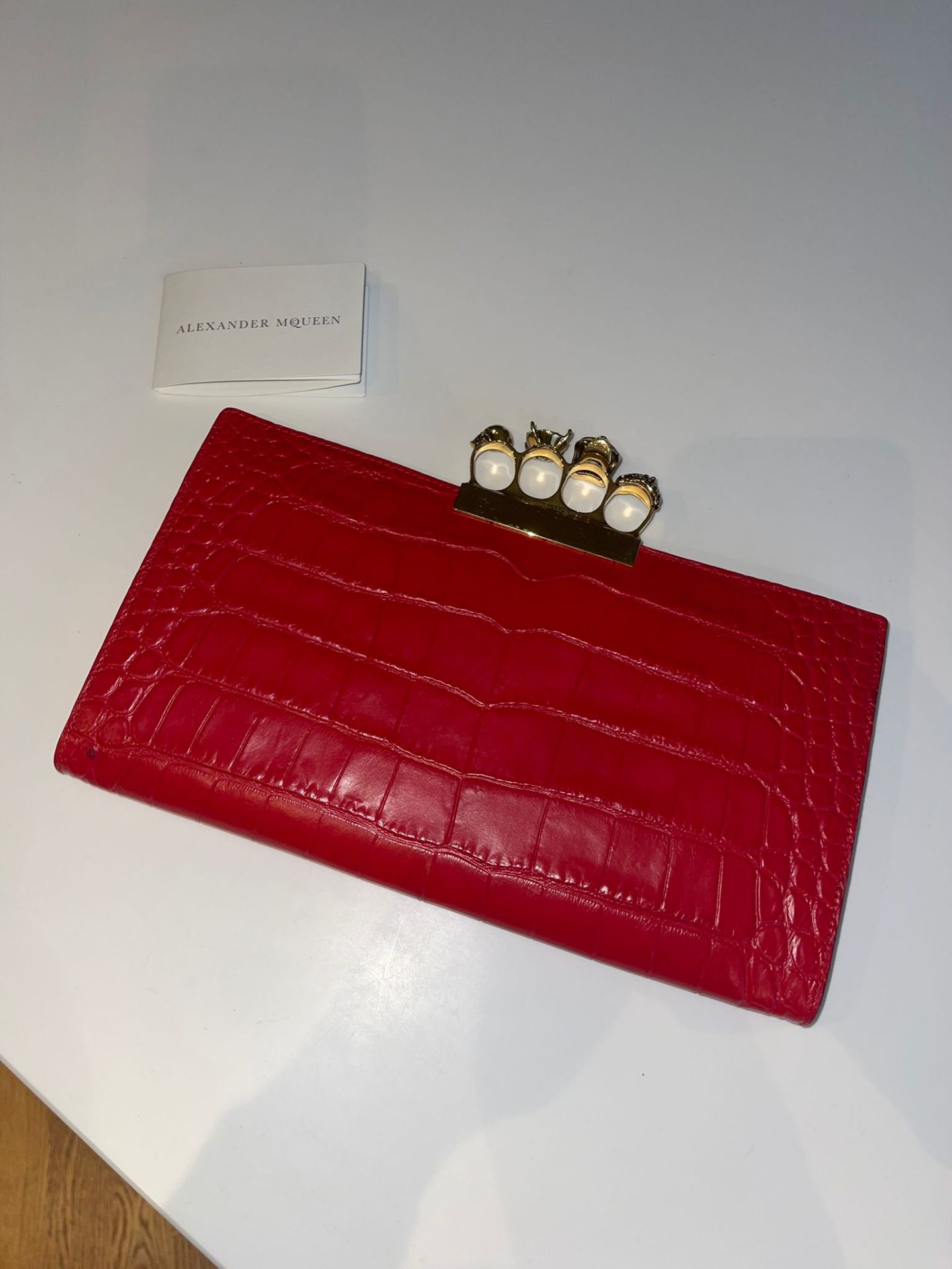 ALEXANDER MCQUEEN Jewellery Red Clutch Bag, RRP £1,450. Crafted as part of the designer’s final - Image 4 of 4