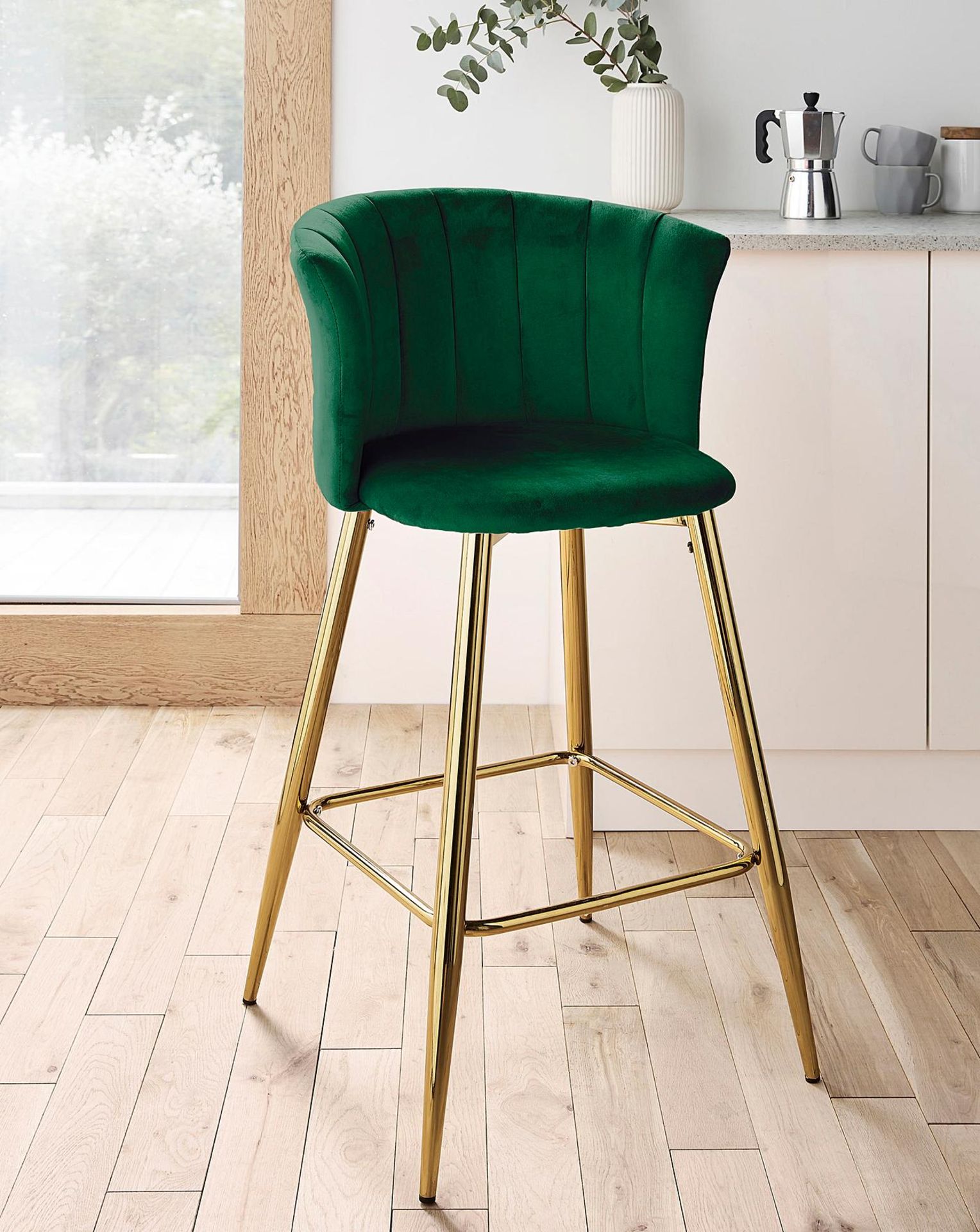 (REF117945) Clarice Velvet Barstool RRP £ 163.5