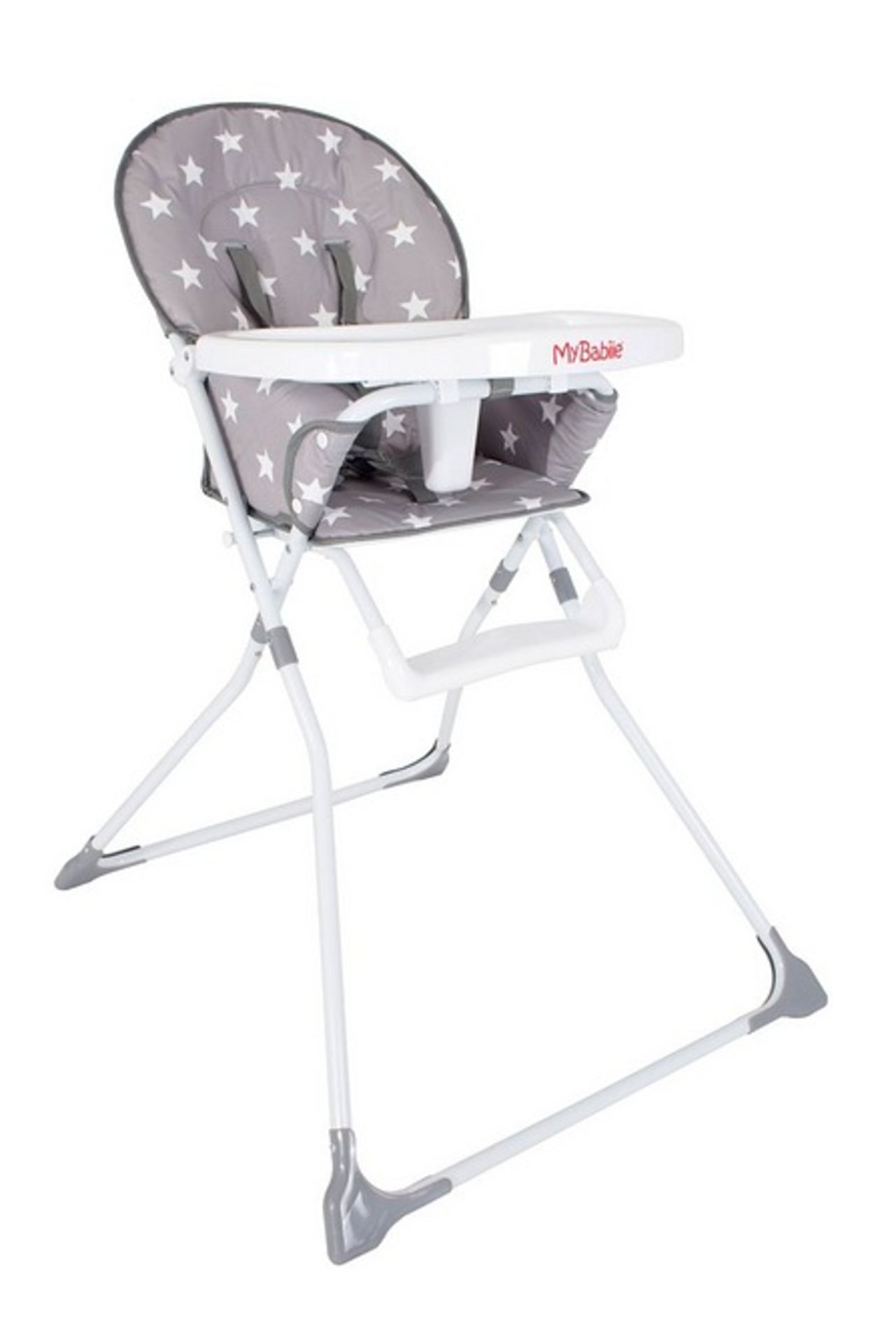 (REF117909) My Babiie Grey Stars Compact Highchair RRP £ 59.99