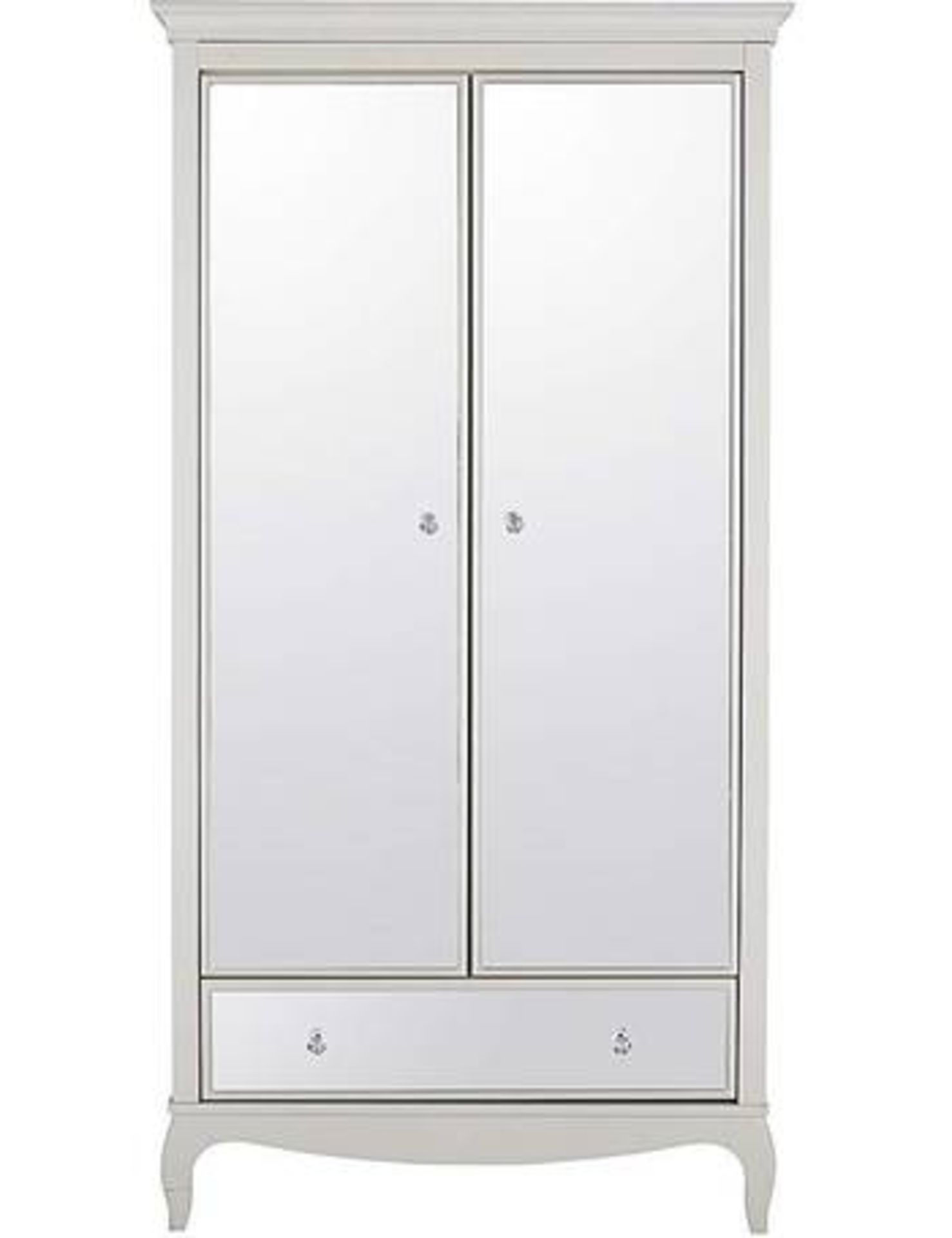 (REF117980) Elise Mirrored 2 Door 1 Drawer Wardrobe RRP £ 448.5