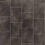 12m2 of Black Slate Tile Effect Vinyl Flooring. This black slate tile effect vinyl sheet will give a