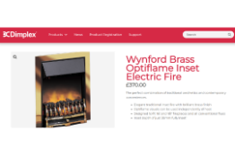 1 X BRAND NEW BOXED Dimplex Wynford Brass Optiflame Inset Electric Fire RRP £370.00. The perfect