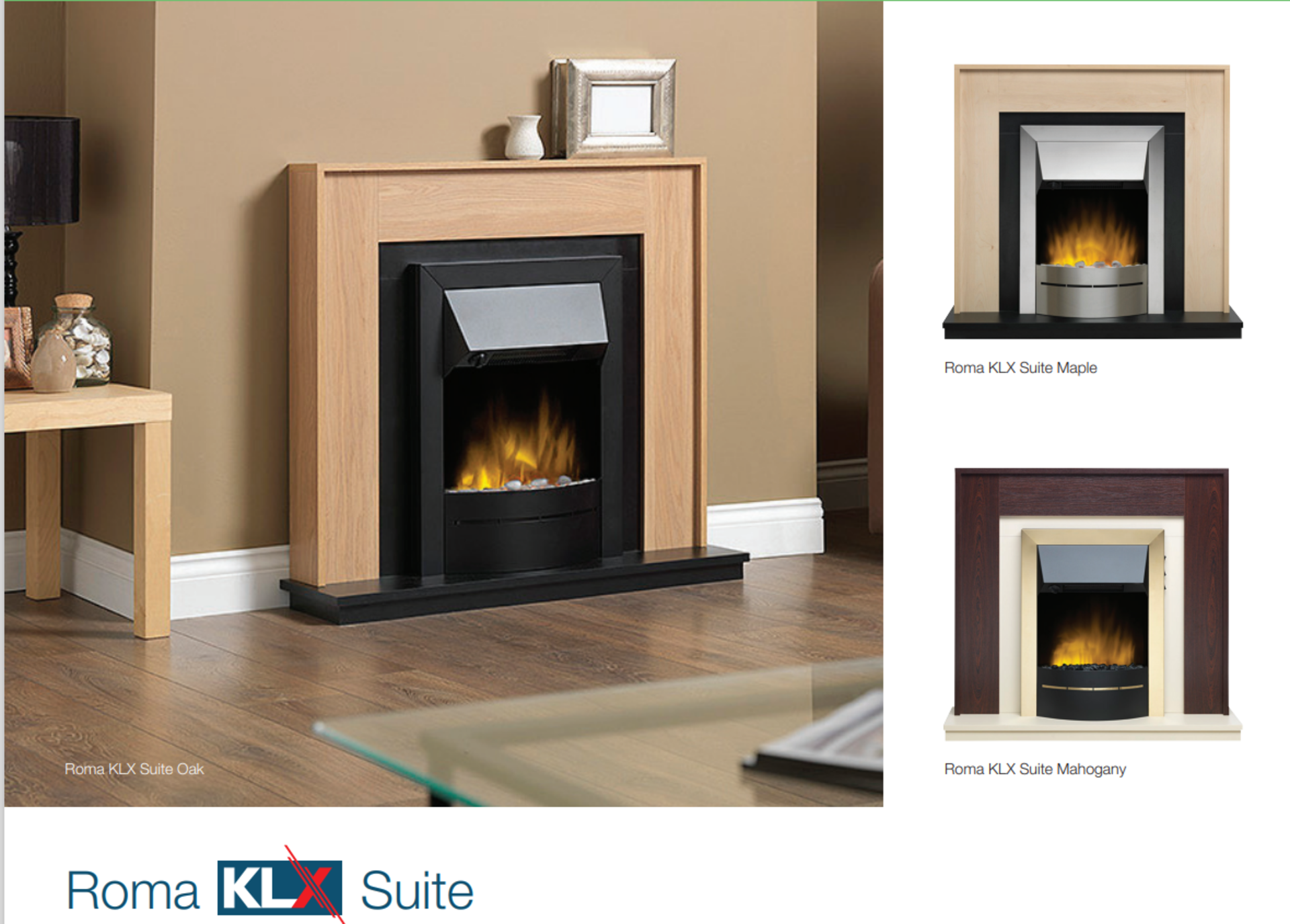 New - Roma KLX Fire Suite Mahogany. RRP £599.99.• LED technology– expected lifespan of 50,000 hrs. •