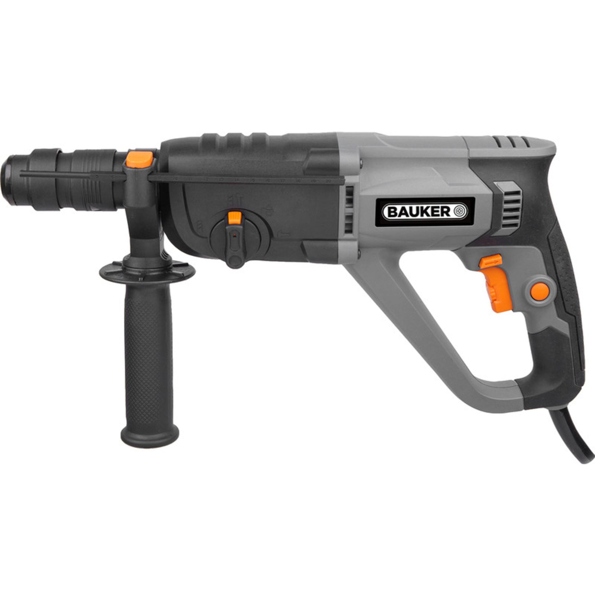 Bauker 1100W 3 Function SDS+ Hammer Drill 240V. • 3 function: drill, hammer drill, chisel • No