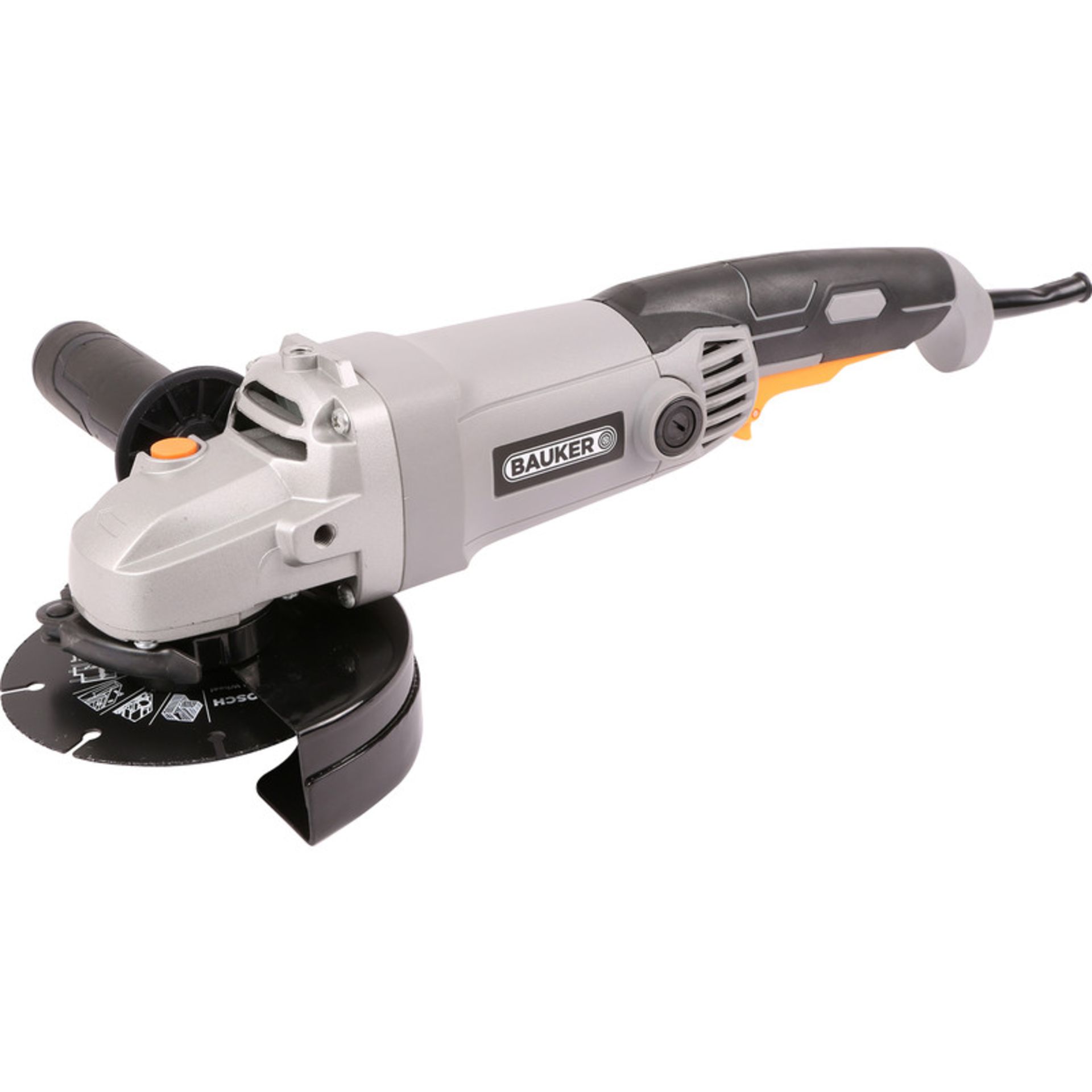 3 x Bauker 1200W 125mm Angle Grinder 230-240V. • No load speed 11,500rpm • 3 position auxiliary