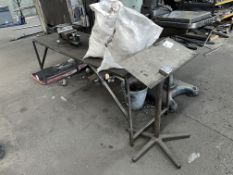 MIXED LOT : WORK TABLE, VICE, WORK BOARD ETC