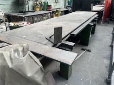 LARGE INDUSTRIAL HEAVY DUTY METAL WORK TABLE SIZE: 5250L X 1250D X 900H