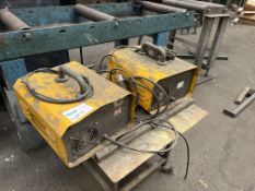 2 X ARC SYSTEM 8 ARC WELDERS ON WHEELED METAL TROLLEY